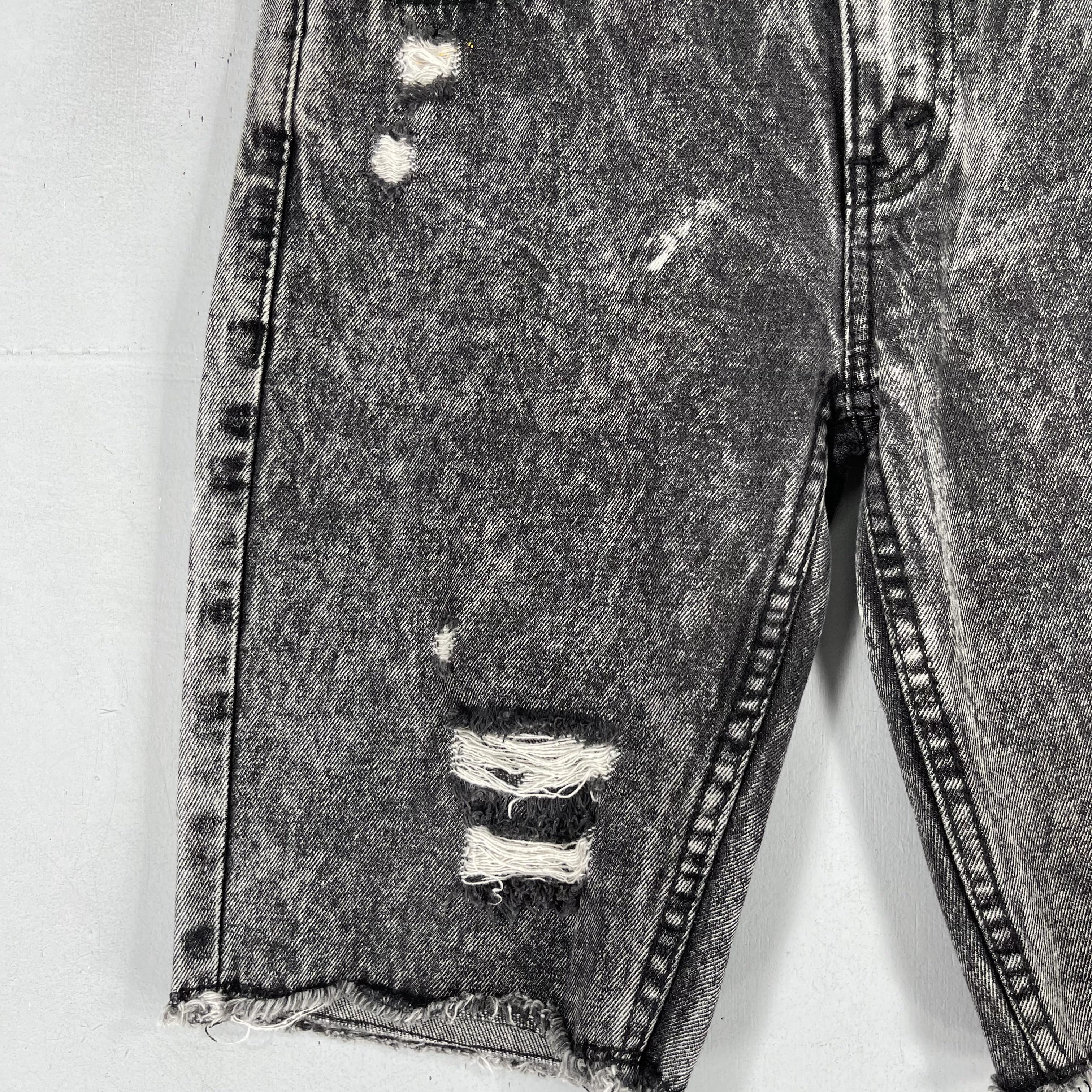 Levi's W28 Levis 511 Black Stoned Wash Distressed Short Jeans Size 28" / US 6 / IT 42 - 5 Thumbnail