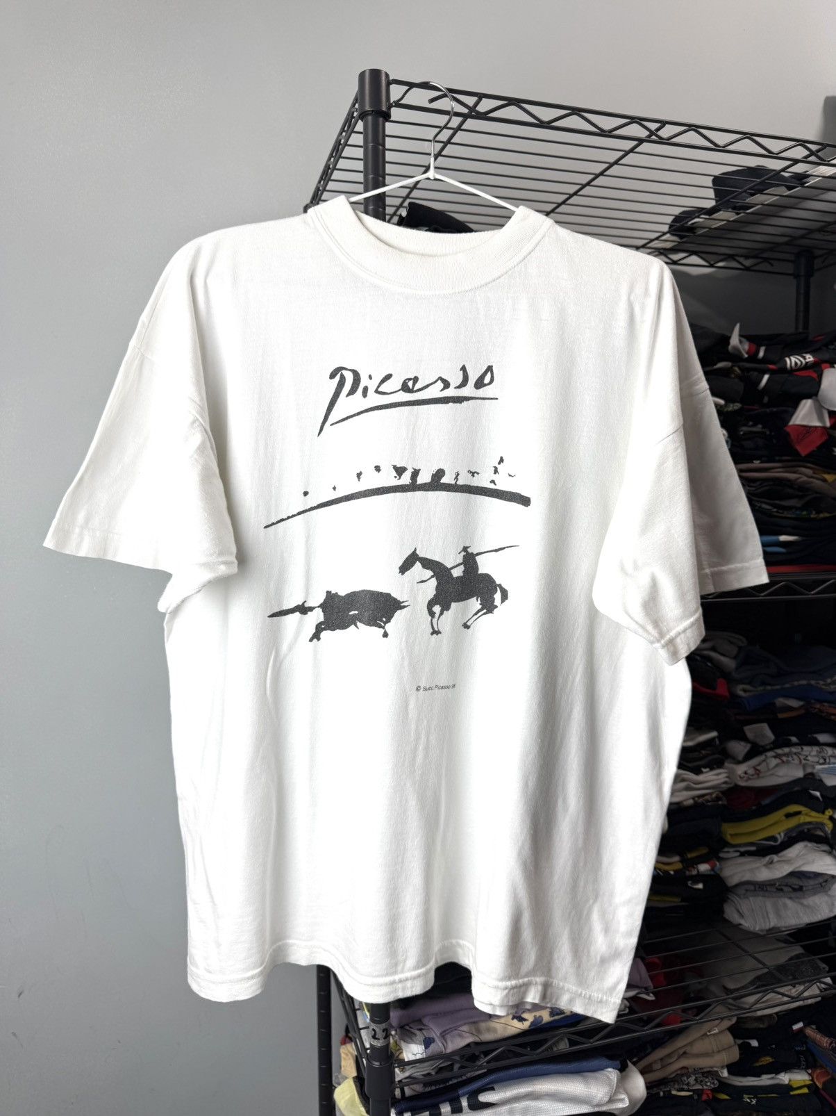 Vintage 1998 Hunting Art Picasso Vintage T Shirt Da Vinci Leonardo Size US L / EU 52-54 / 3 - 1 Thumbnail