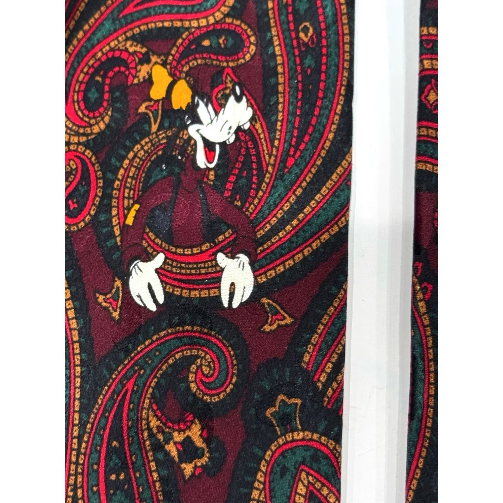 Disney VTG Disney Mickey Mouse Goofy Donald Paisley Neck Tie Shirt Mens Multicolor 90s Concert Theme Size ONE SIZE - 4 Thumbnail