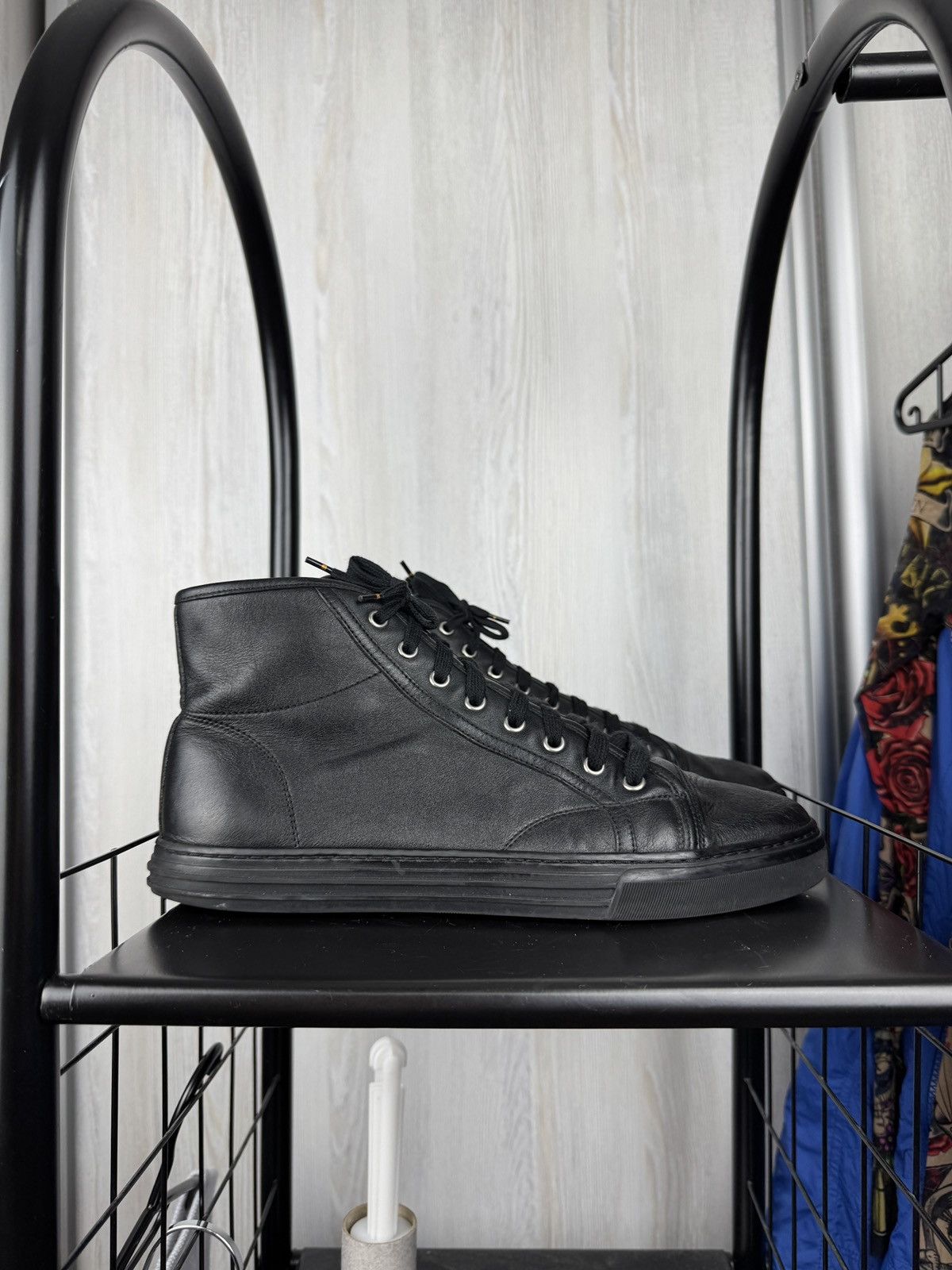 Gucci Gucci leather high black sneakers 423300 size 8 (US9) Size US 9 / EU 42 - 2 Thumbnail