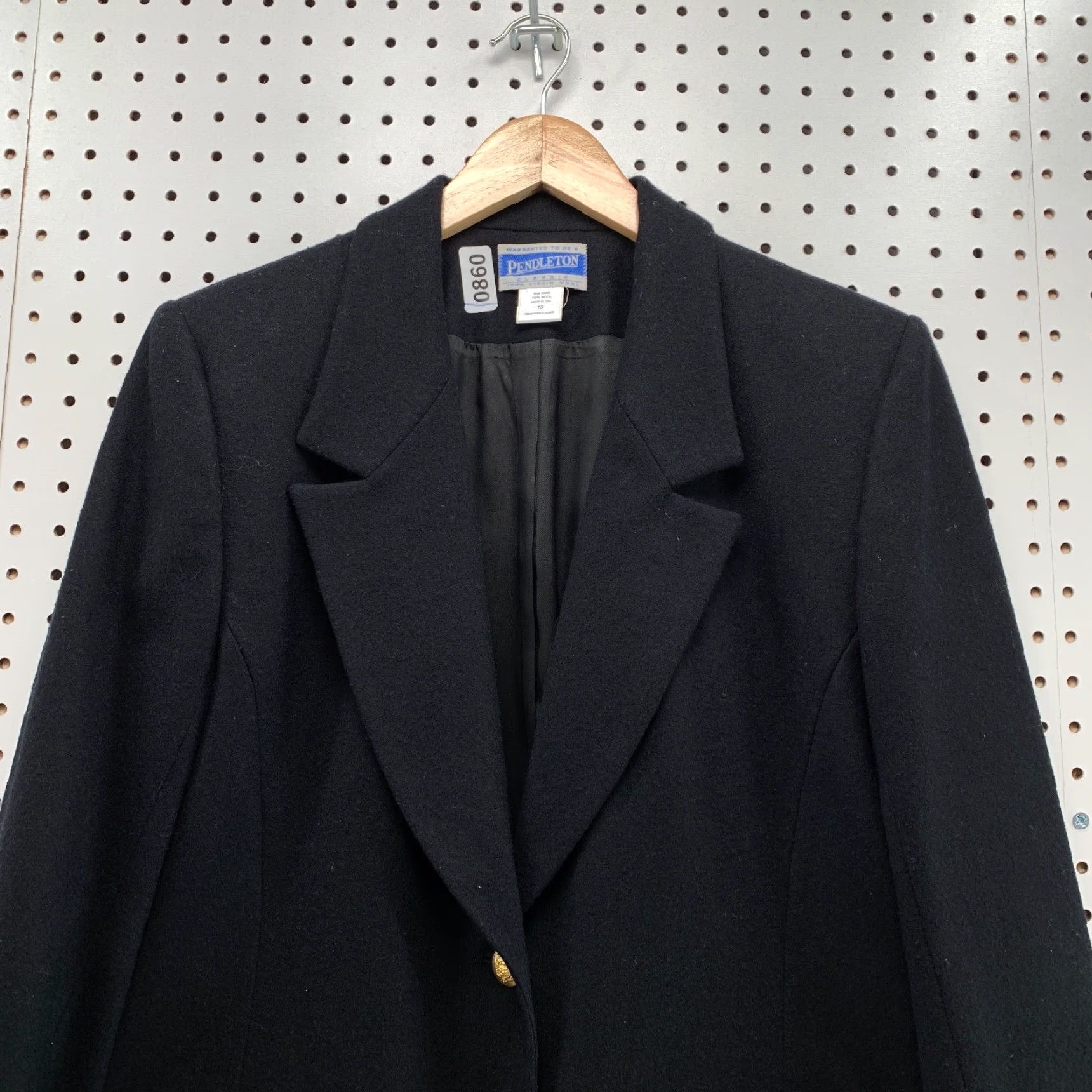 Pendleton VINTAGE Pendleton Classic Blazer Womens Size 10 Black 100% Wool Lined 20.5x30 Size L / US 10 / IT 46 - 6 Thumbnail