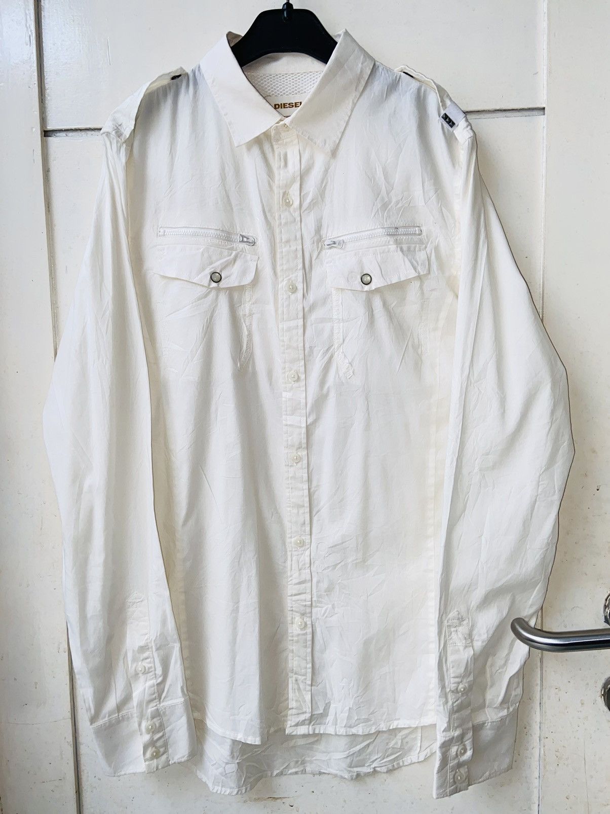 DIESEL White Shirt Slim Fit Size M