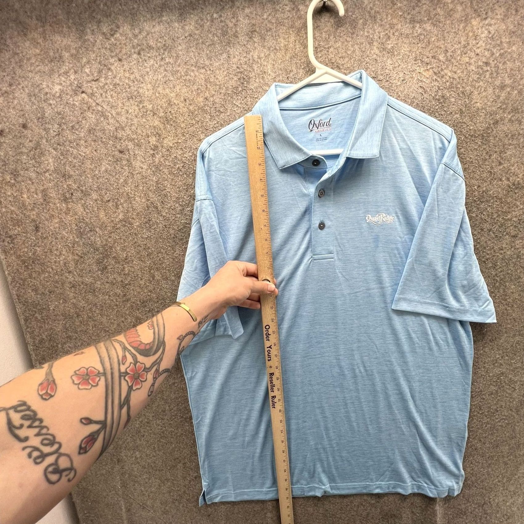 Vintage VINTAGE Oxford America Polo Shirt Mens L Blue Solid Quail Ridge Logo Golf Casual Size US L / EU 52-54 / 3 - 4 Thumbnail
