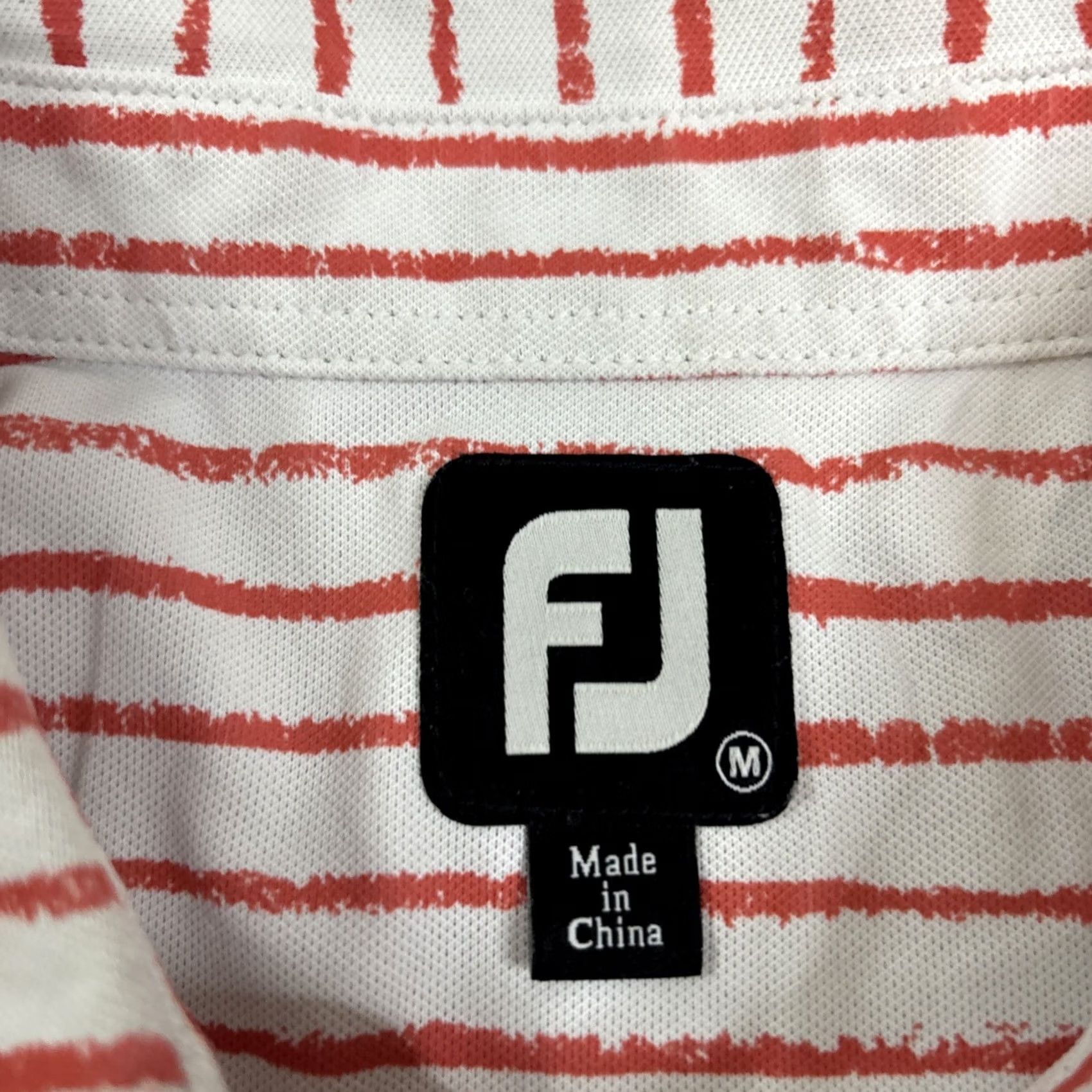Footjoy FootJoy FJ Shirt Mens Med Pink Stripe Short Slv Preformance Golf Polo Shirt Size US M / EU 48-50 / 2 - 2 Thumbnail