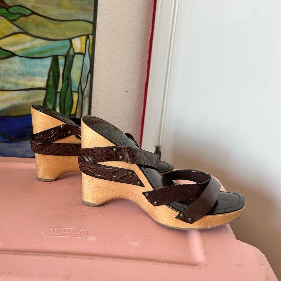 Other arturo chiang roxanne leather platform wedge heels sandals Size US 8 / IT 38 - 2 Thumbnail