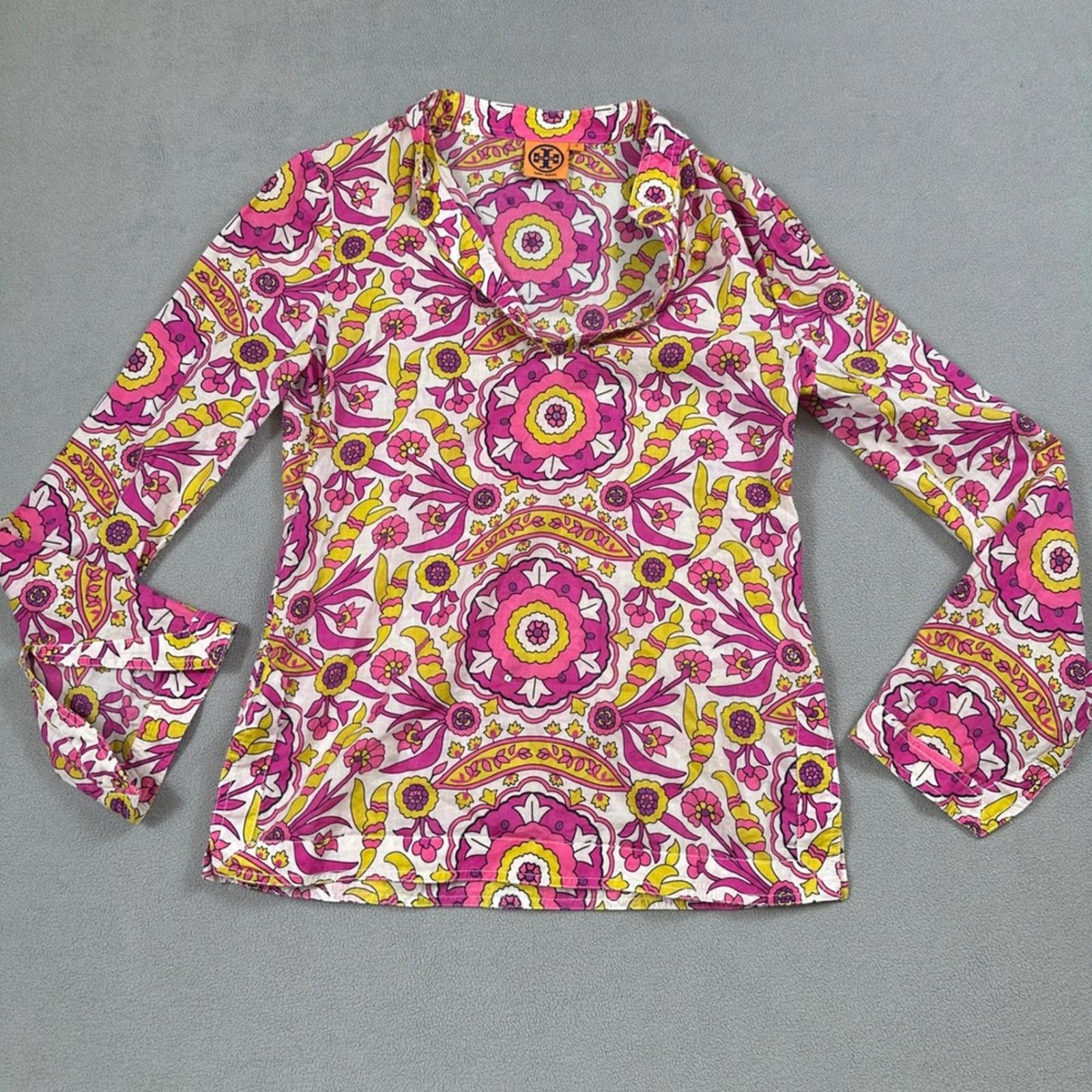 Other Tory Burch Floral Print 2 Long Sleeve Tunic Top Blouse Size XS / US 0-2 / IT 36-38 - 1 Thumbnail