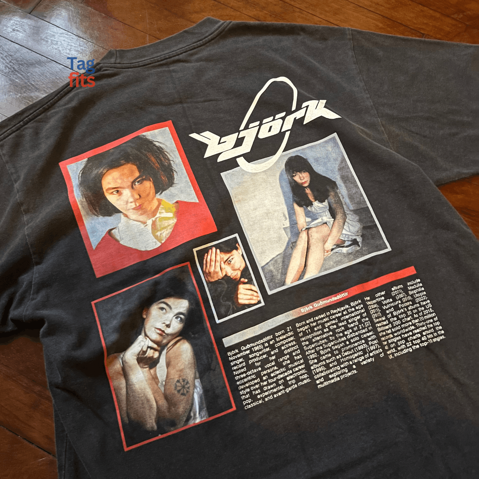 Band Tees × Vintage Bjork Biography Boot T shirt ᯓ★ Size US L / EU 52-54 / 3 - 5 Thumbnail