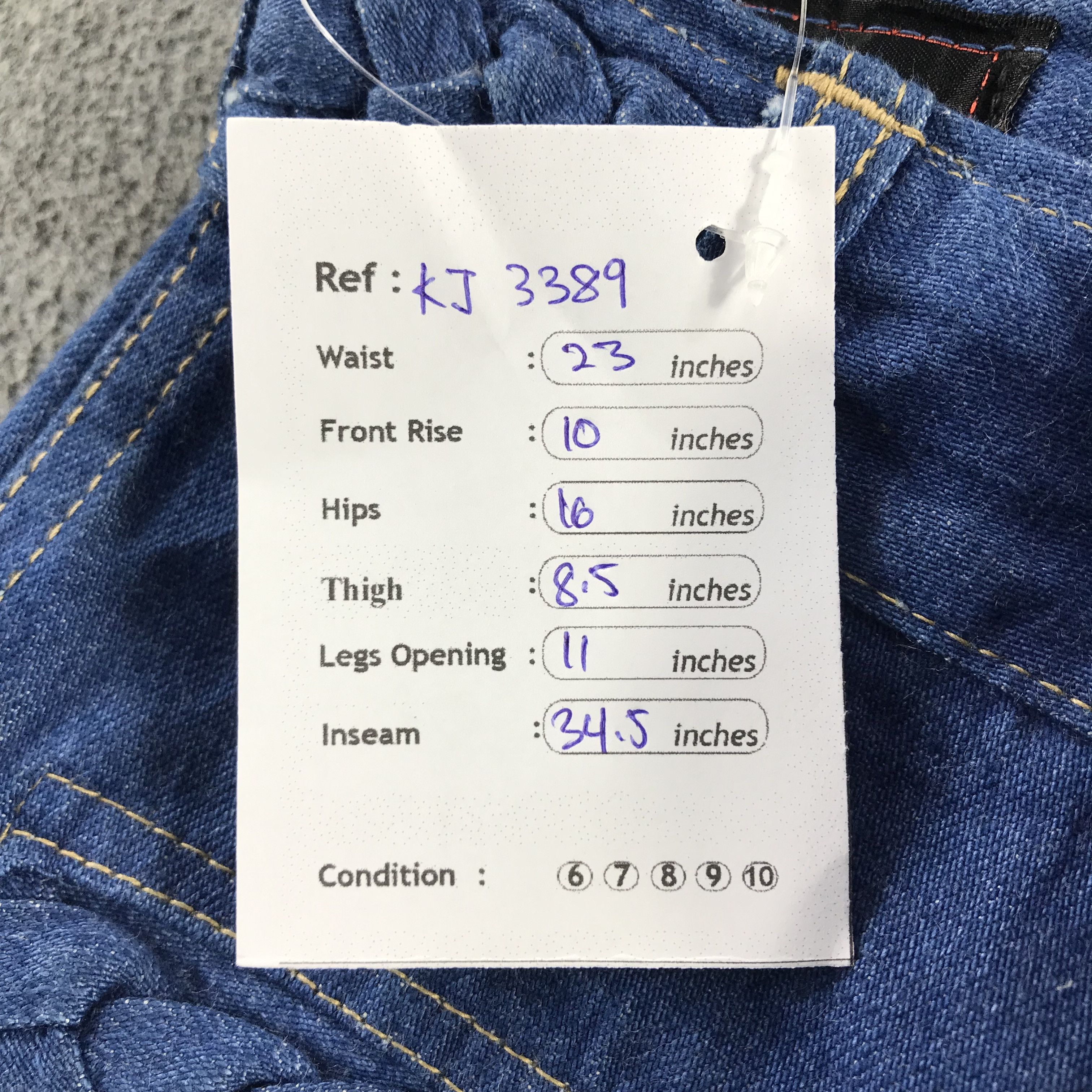 Japanese Brand Vintage Thomaston Flare Jeans Bell Bottom Denim KJ3389 Size 23" - 9 Thumbnail