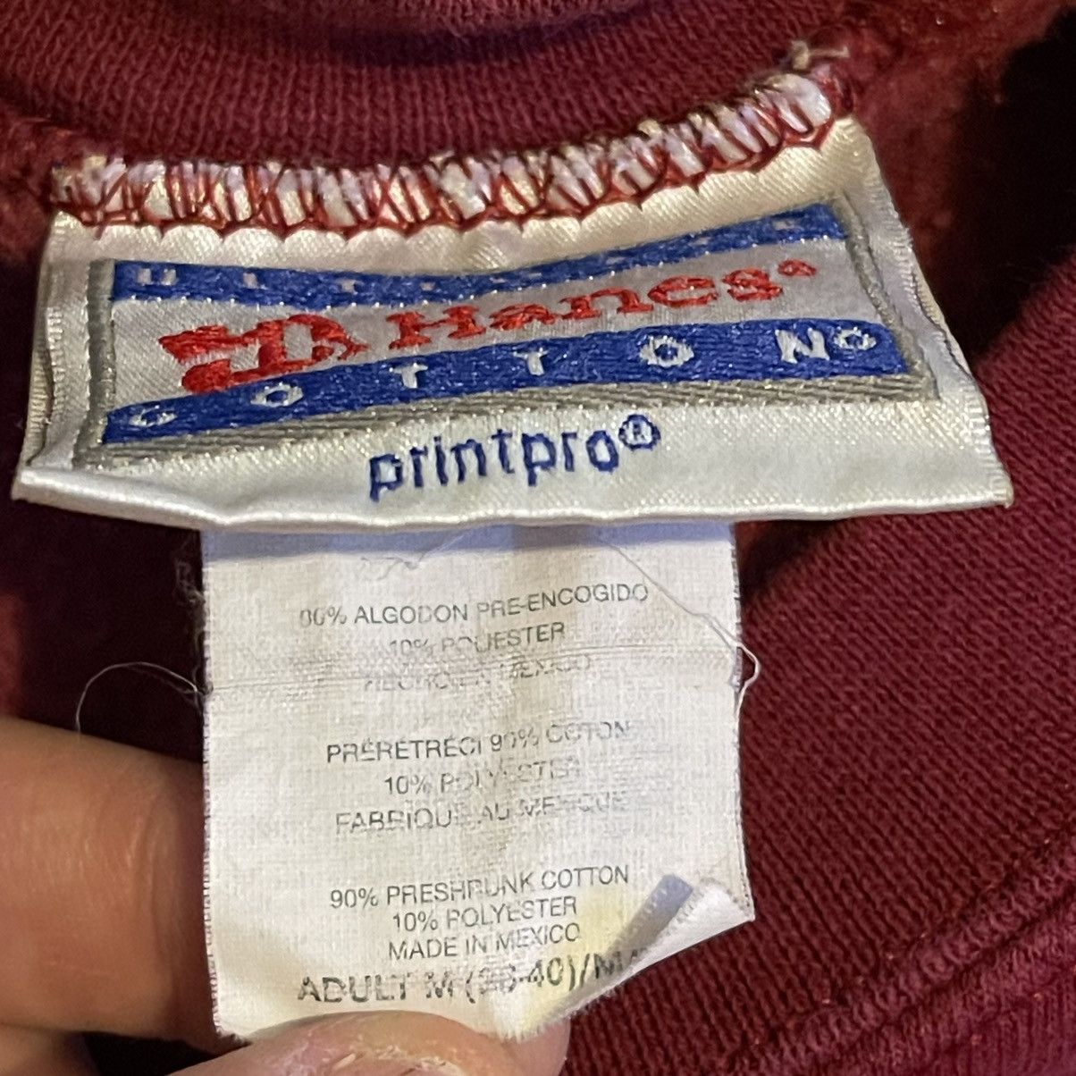 Hanes Vintage 90s Hanes UPS Sweatshirt Mens Medium Maroon Red Size US M / EU 48-50 / 2 - 4 Thumbnail