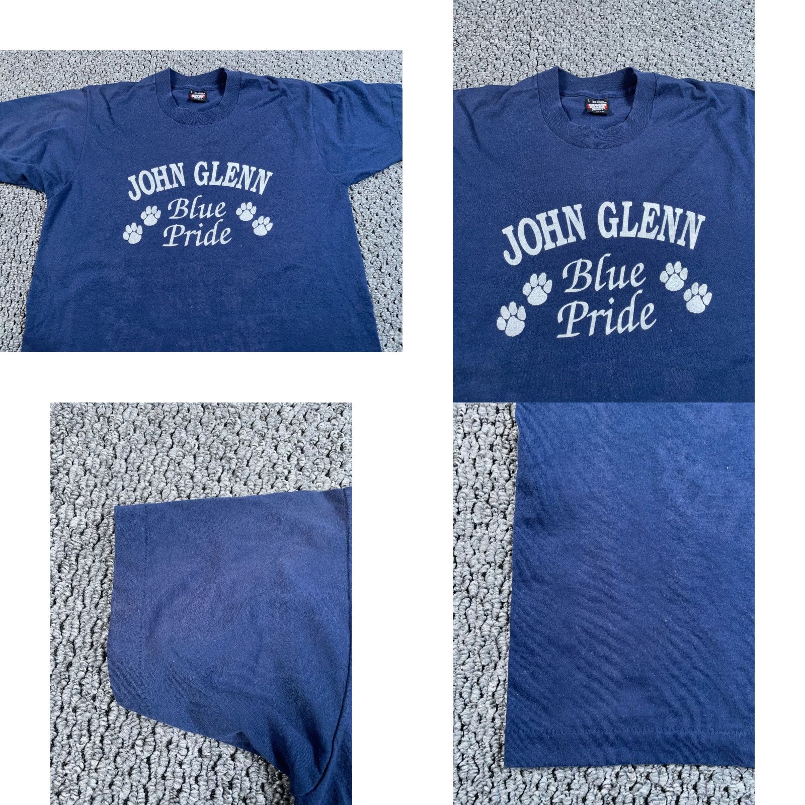 Vintage VTG 90s John Glenn Blue Pride T-Shirt Adult Large Men Bay City Michigan Screen Stars Best Brand Vintage Shirt Mens 90s Retro City Hipster Size US L / EU 52-54 / 3 - 8 Thumbnail