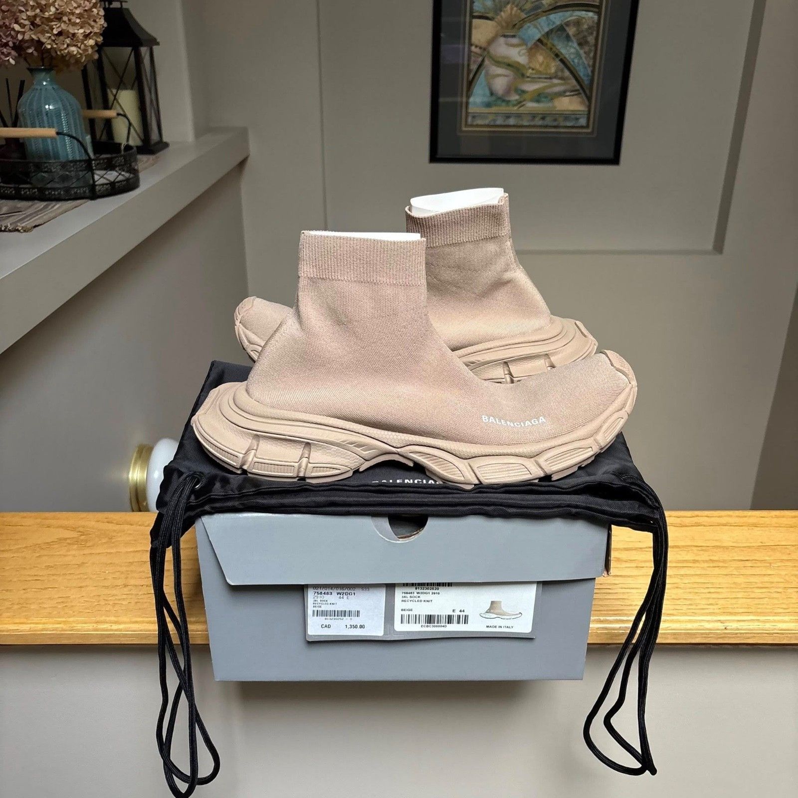 Balenciaga Balenciaga 3XL Beige Brown Sock Knit Speed Runner - Size: 9 Size US 9 / EU 42 - 1 Thumbnail