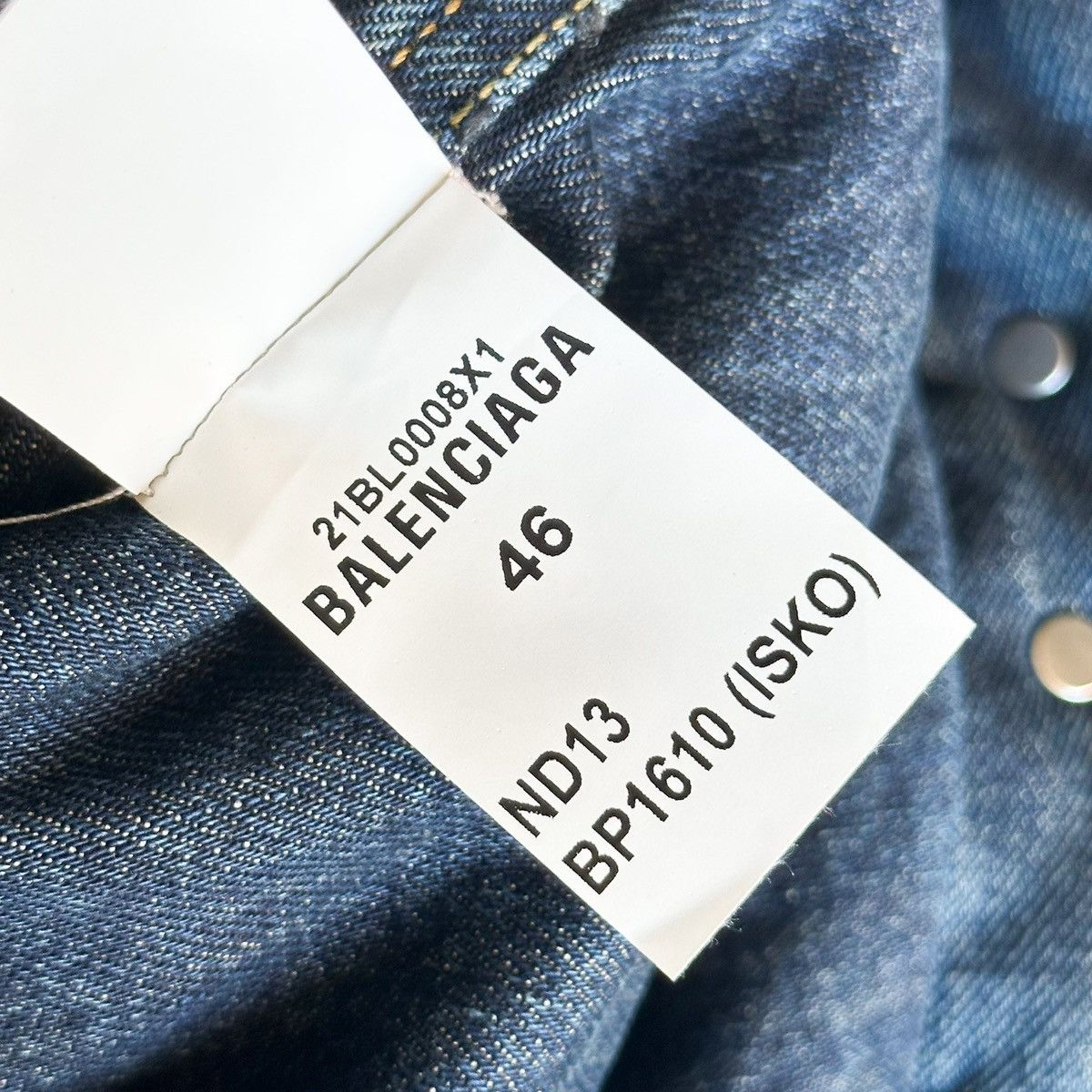 Balenciaga SAMPLE Oxidized Padded Japanese Denim Jacket Size US M / EU 48-50 / 2 - 4 Thumbnail