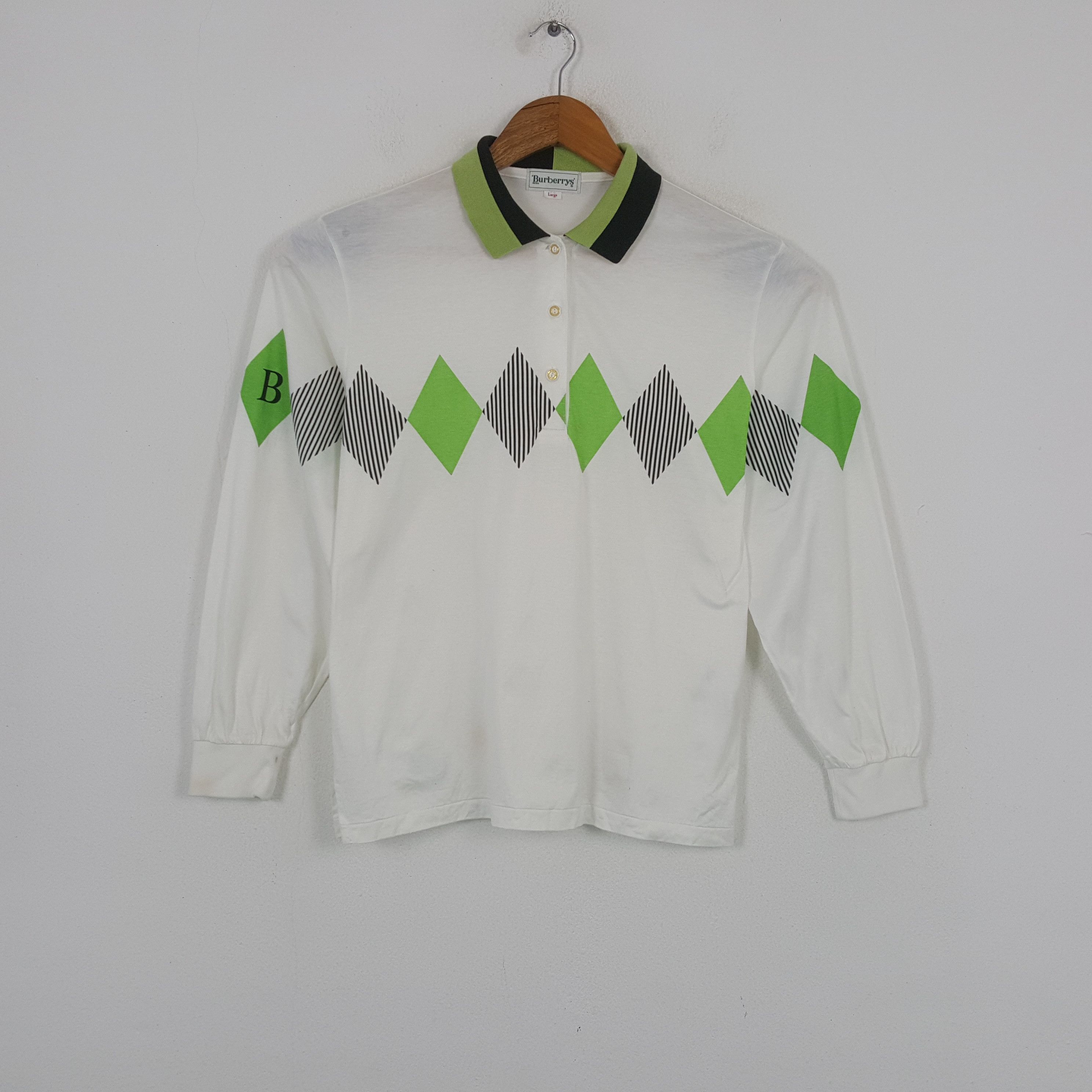 Burberry × Vintage Vintage Burberrys Fashion Brand Rare Polo Shirt C276N72 Size US M / EU 48-50 / 2 - 1 Thumbnail