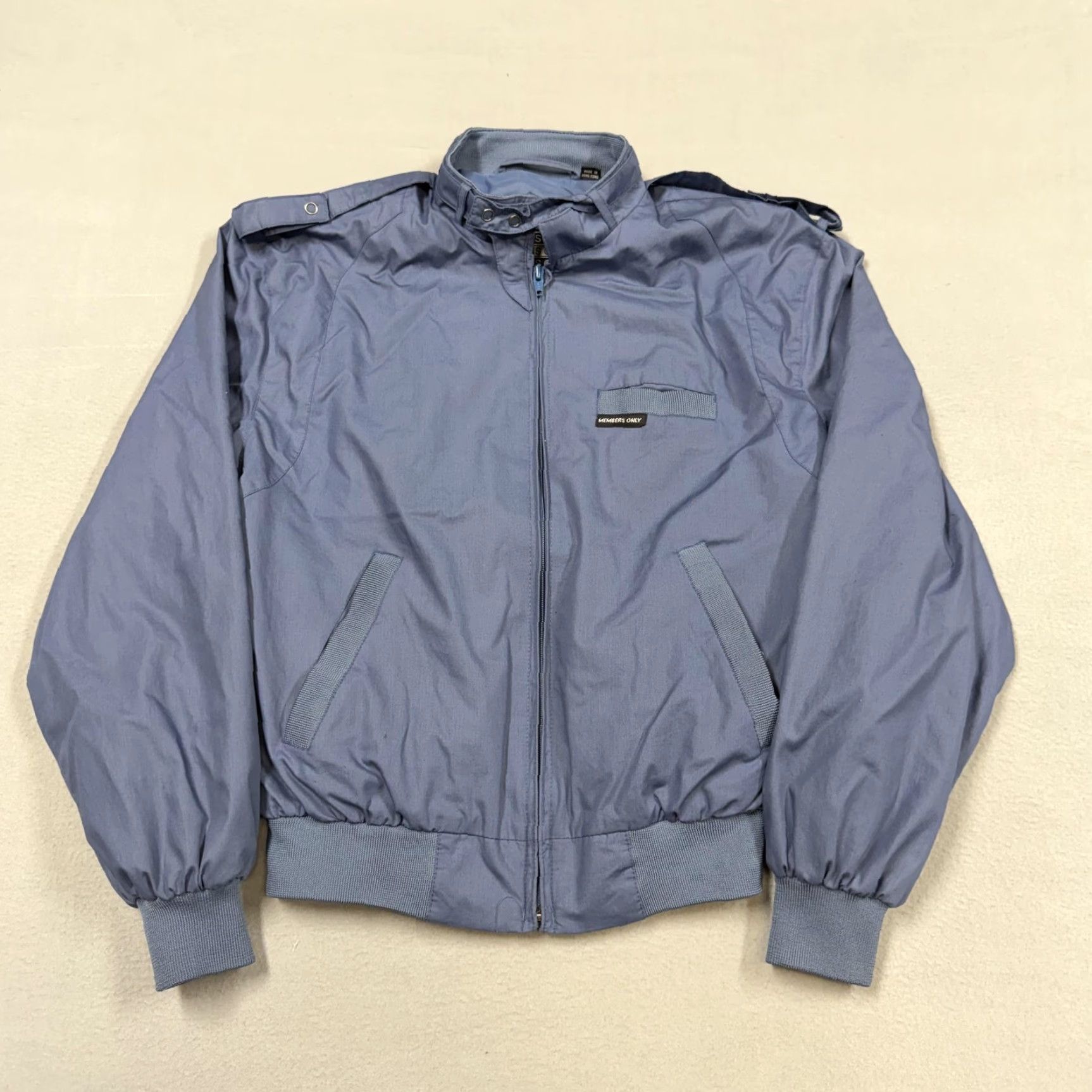 Members Only Vintage Members Only Jacket Mens 38 Blue Bomber Full Zip 80s Hong Kong Classic Lightweight Pockets Stand-Up Collar Zip Solid Reg Erwachsene Mens Size US XXS / EU 40 - 2 Thumbnail