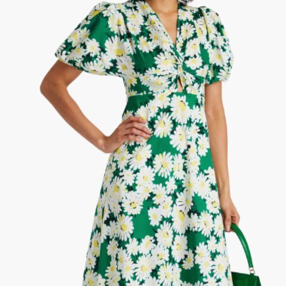 Diane von Furstenberg Majorie twisted floral print cotton poplin midi dress Size L / US 10 / IT 46 - 4 Thumbnail