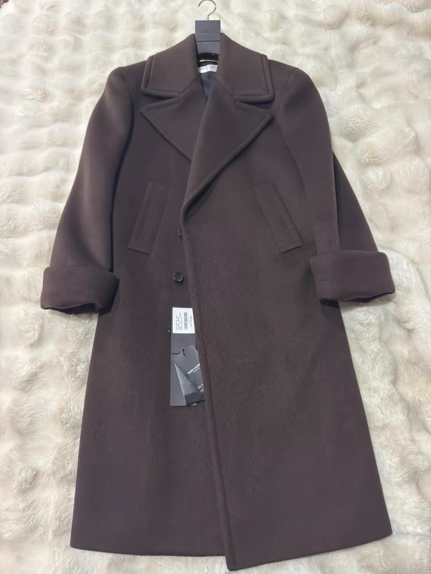 Saint Laurent Paris SAINT LAURENT 100% Cashmere Women's Coat F40 Rose Size M / US 6-8 / IT 42-44 - 1 Thumbnail