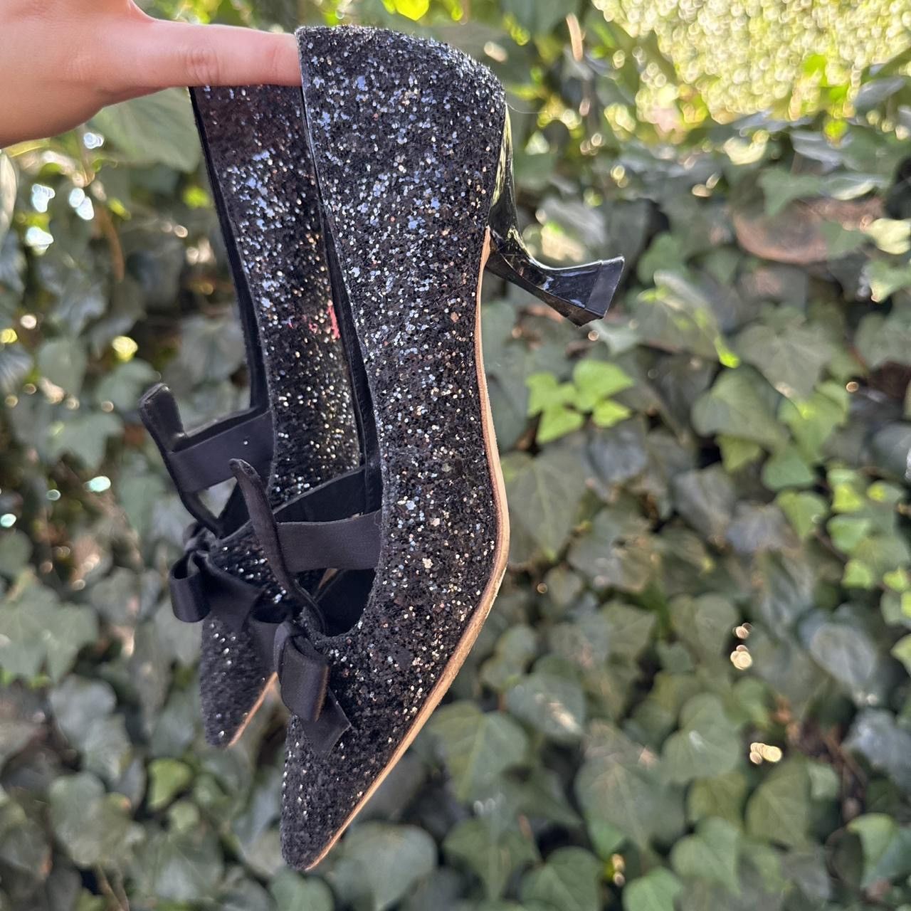Miu Miu Miu Miu black sparkly bow heels Size US 6 / IT 36 - 5 Thumbnail