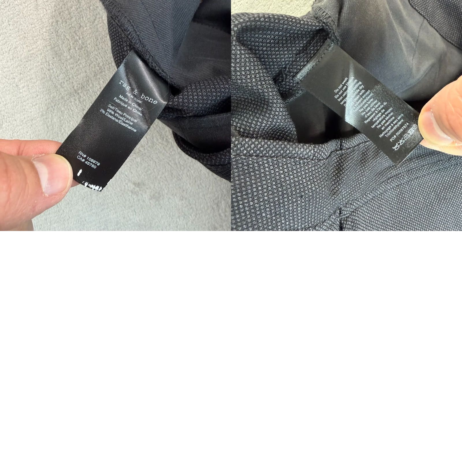 Rag & Bone rag & bone Bradford Wool Pants Black Navy Mens 34x30 Dress Pants Relaxed Straight Front Wool Blend NWT Size US 31 - 9 Thumbnail