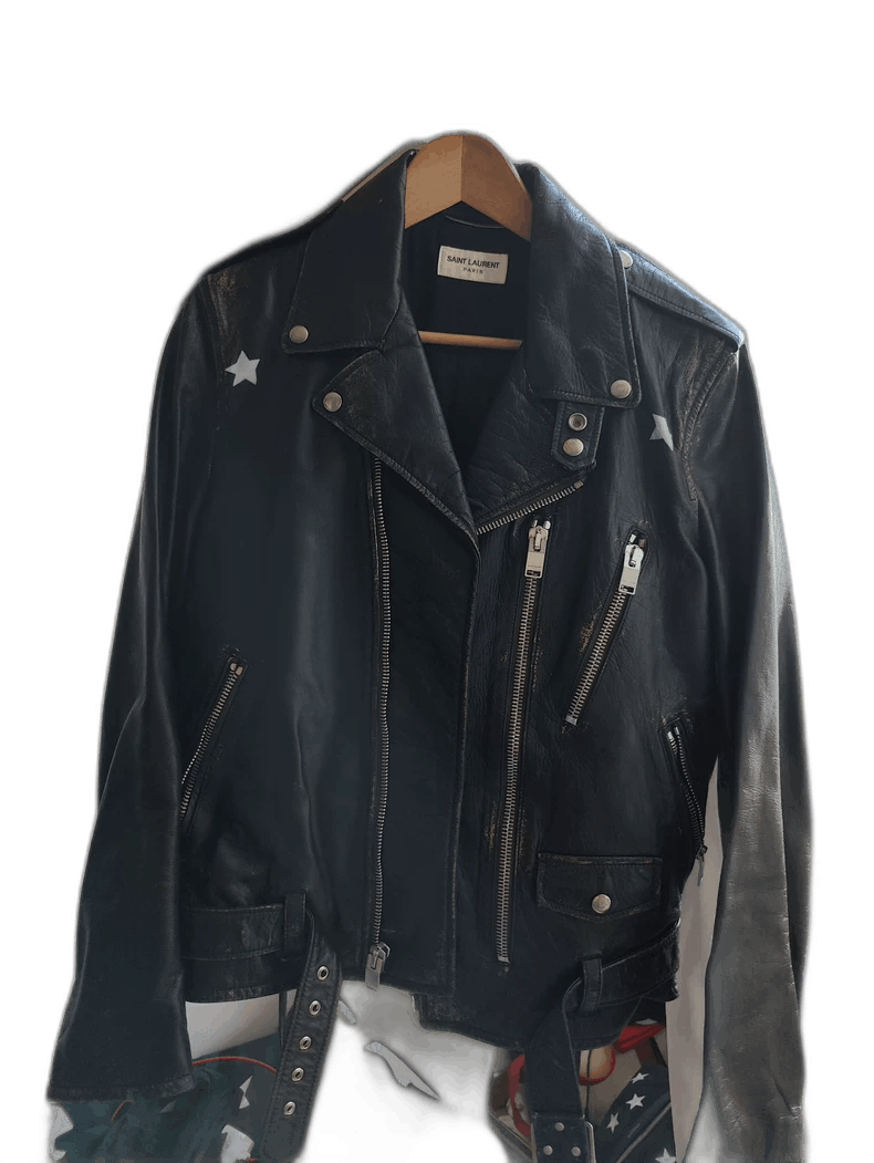Saint Laurent Paris saint laurent men's black leather motorcycle jacket-2507 Size US M / EU 48-50 / 2 - 1 Thumbnail