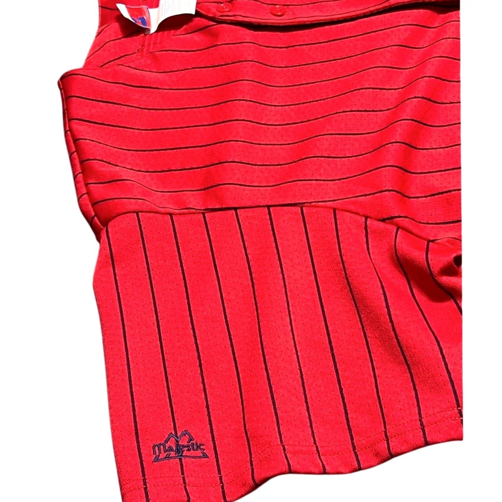 MLB VINTAGE Majestic Mens 2XL Red New York Yankees MLB Baseball Pin Stripe Jersey USA Size US XXL / EU 58 / 5 - 5 Thumbnail
