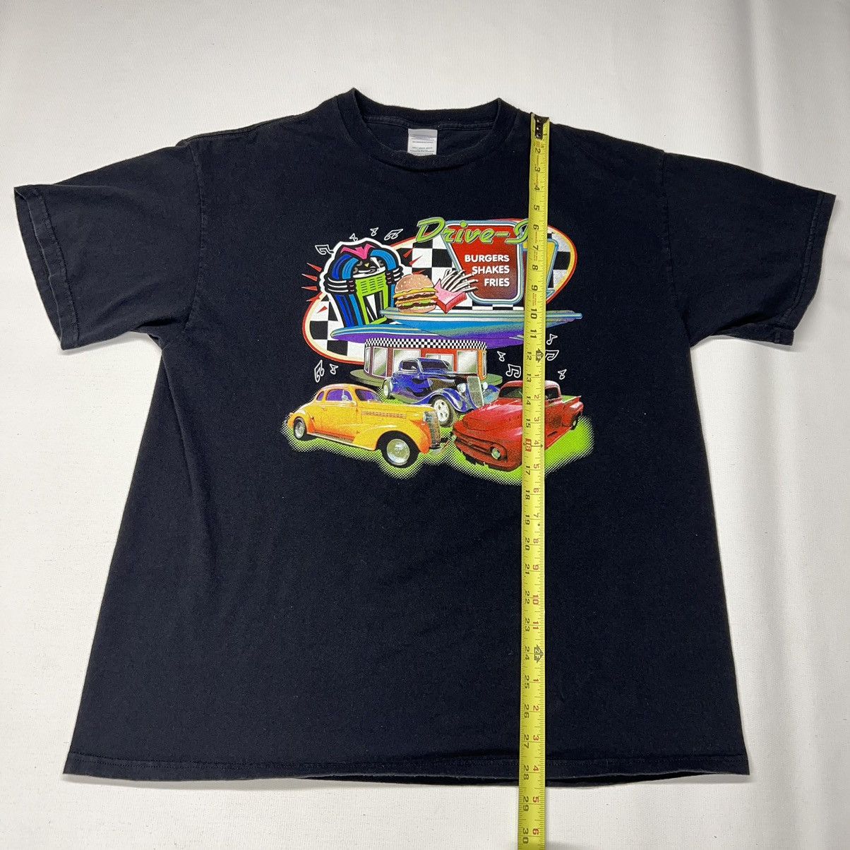 Delta × Vintage VTG Car Tee Shirt Black Hot Rod Classic Drive Thru Graphic Size US XL / EU 56 / 4 - 14 Thumbnail