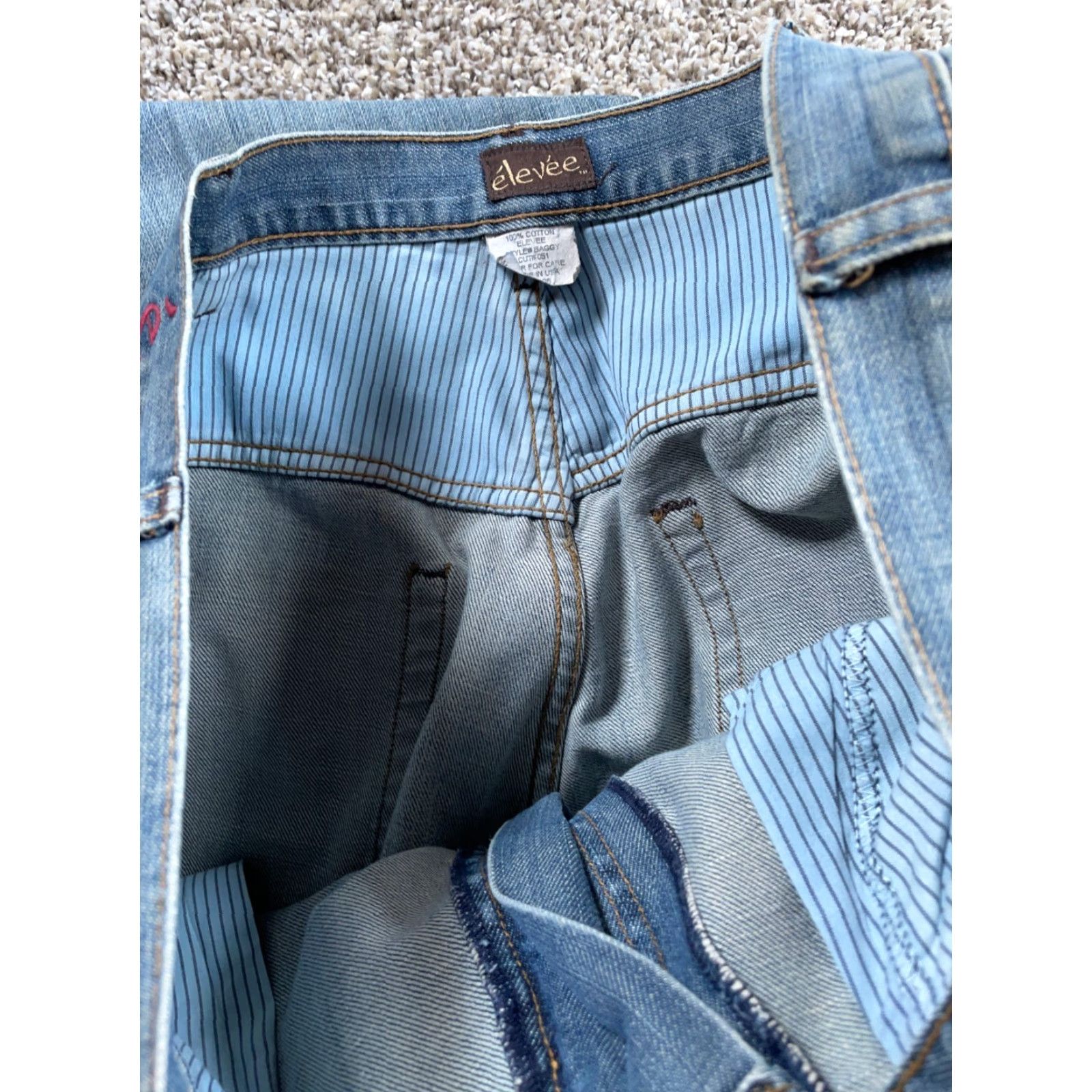 Vintage VINTAGE Elevee Jeans Wide-Leg 90s Baggy Regular Men's 38 x 32 Blue Denim USA Made Size US 38 / EU 54 - 4 Thumbnail