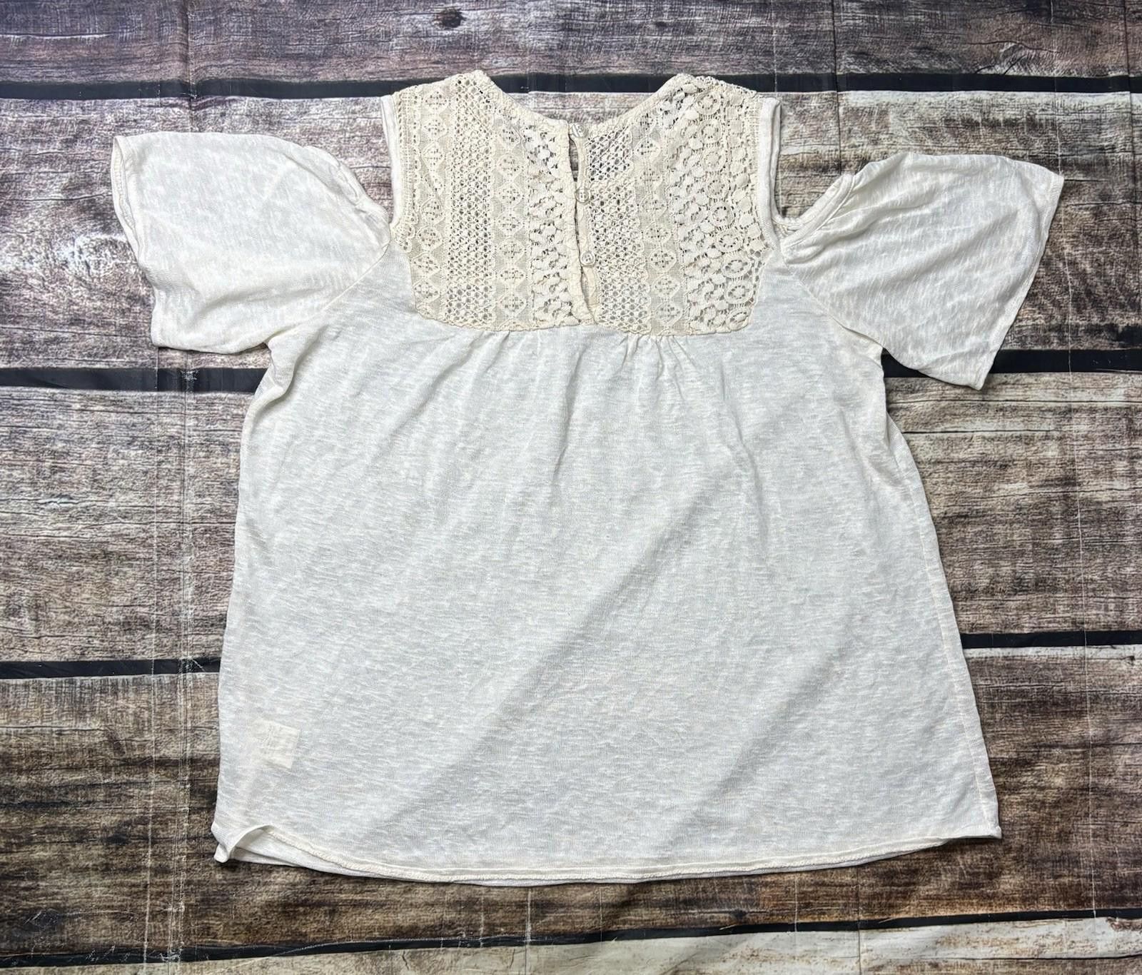 Other Bellambia Top Womens Large Lace Cold Shoulder Sleeve Italy Size L / US 10 / IT 46 - 3 Thumbnail