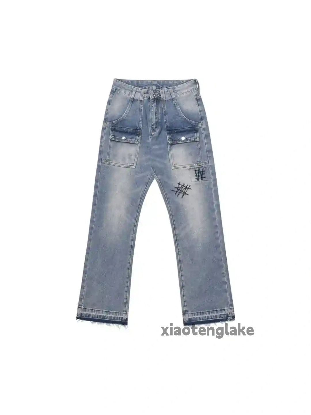 Jean × Vintage washed faded flared cargo skate hiphop jeans Size US 32 / EU 48 - 4 Thumbnail