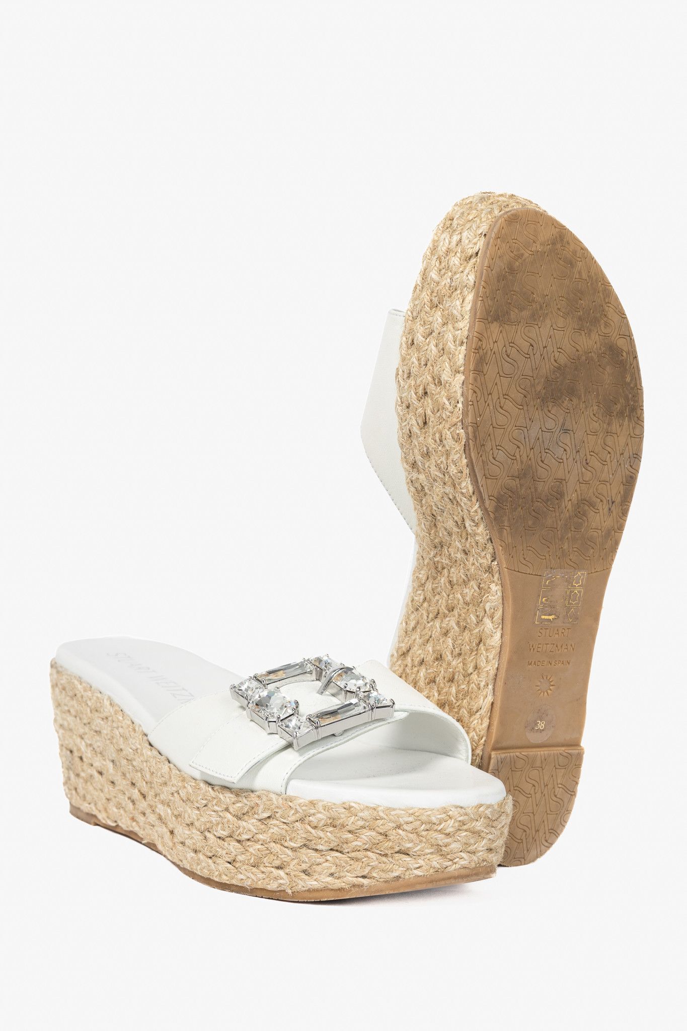 Stuart Weitzman Stuart Weitzman SS23 June 75 Crystal-Buckle Wedge Sandal Size US 7.5 / IT 37.5 - 4 Thumbnail