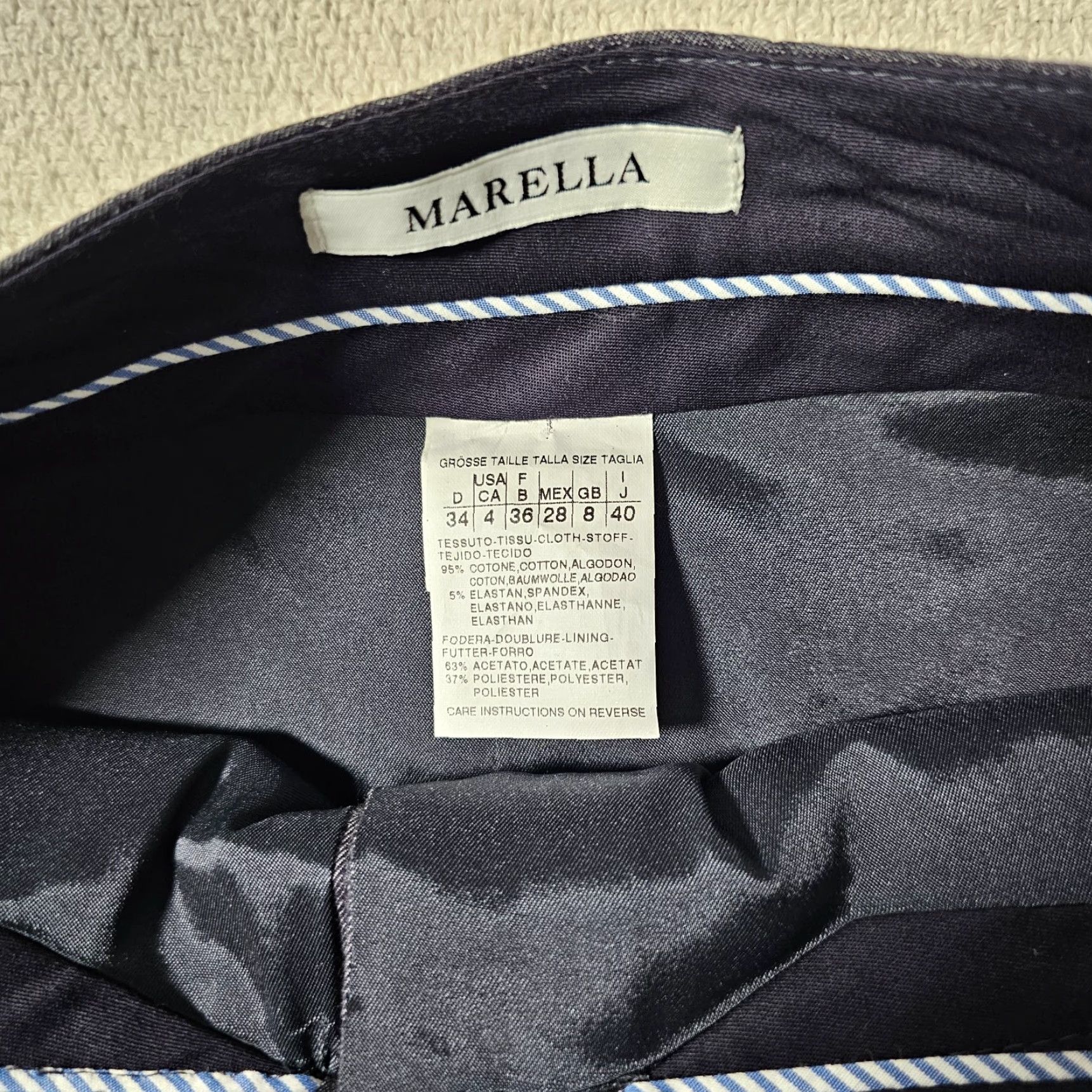 Marella MARELLA Skirt Women Regular Straight Pencil Short 4 Heather Blue Stretch Rayon 19.5in 30in Waist Casual Summer Spring Vintage: No Size 27" / US 4 / IT 40 - 2 Thumbnail