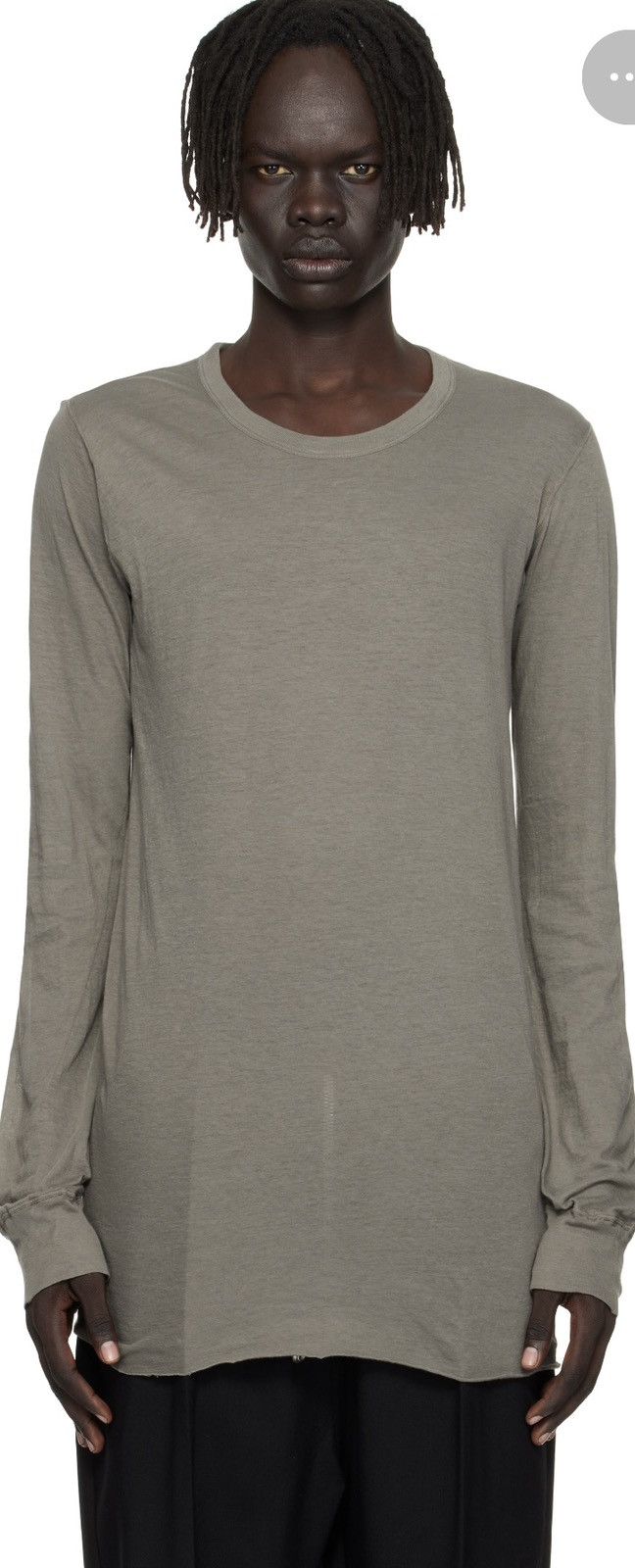 Rick Owens Drkshdw Rick Owens Under Layer Long Sleeve Tee (Gray) Size US XL / EU 56 / 4 - 7 Thumbnail