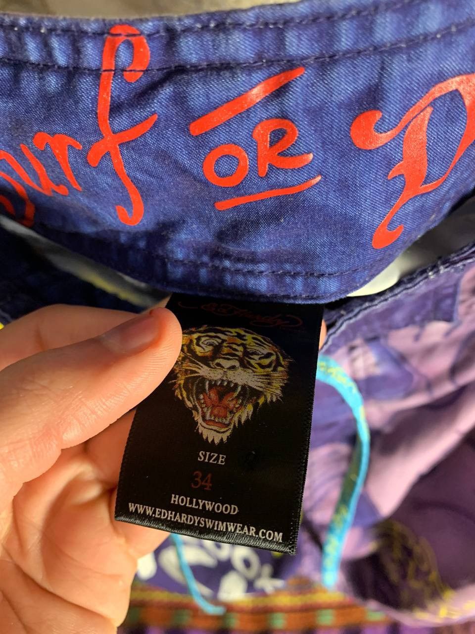 Ed Hardy × Vintage VERY RARE ED HARDY BY CHRISTIAN AUDIGIER SHORTS JAPAN STYLE Size US 34 / EU 50 - 5 Thumbnail