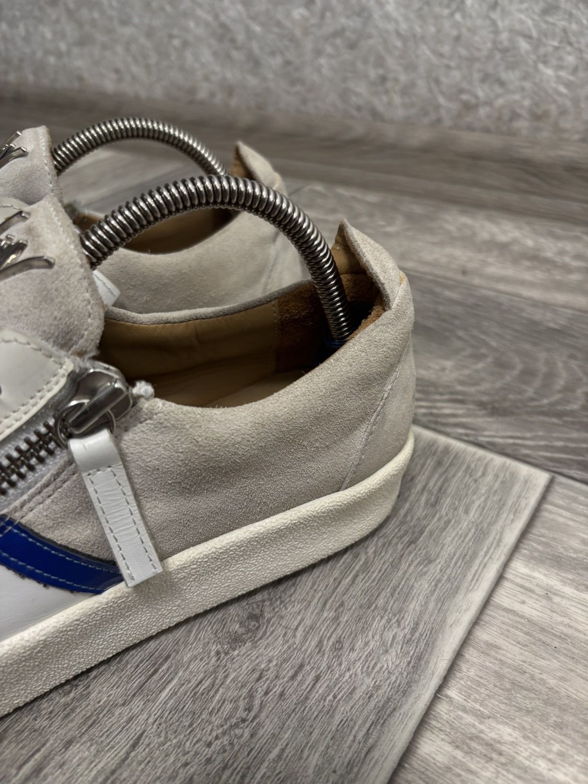 Giuseppe Zanotti Giuseppe Zanotti Men White Leather Zip Sneakers Luxury Size US 8 / EU 41 - 8 Thumbnail
