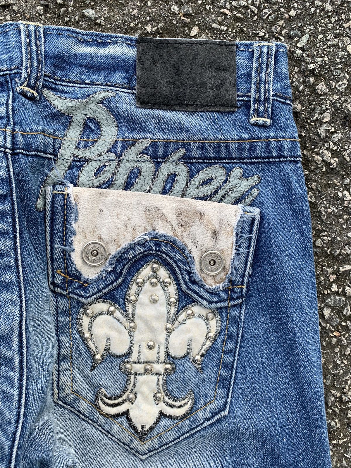 If Six Was Nine × Le Grande Bleu (L.G.B.) RED PEPPER JAPANES FADED & RUSTY PUNK STYLE DISTRESSED DENIM Size US 34 / EU 50 - 19 Thumbnail