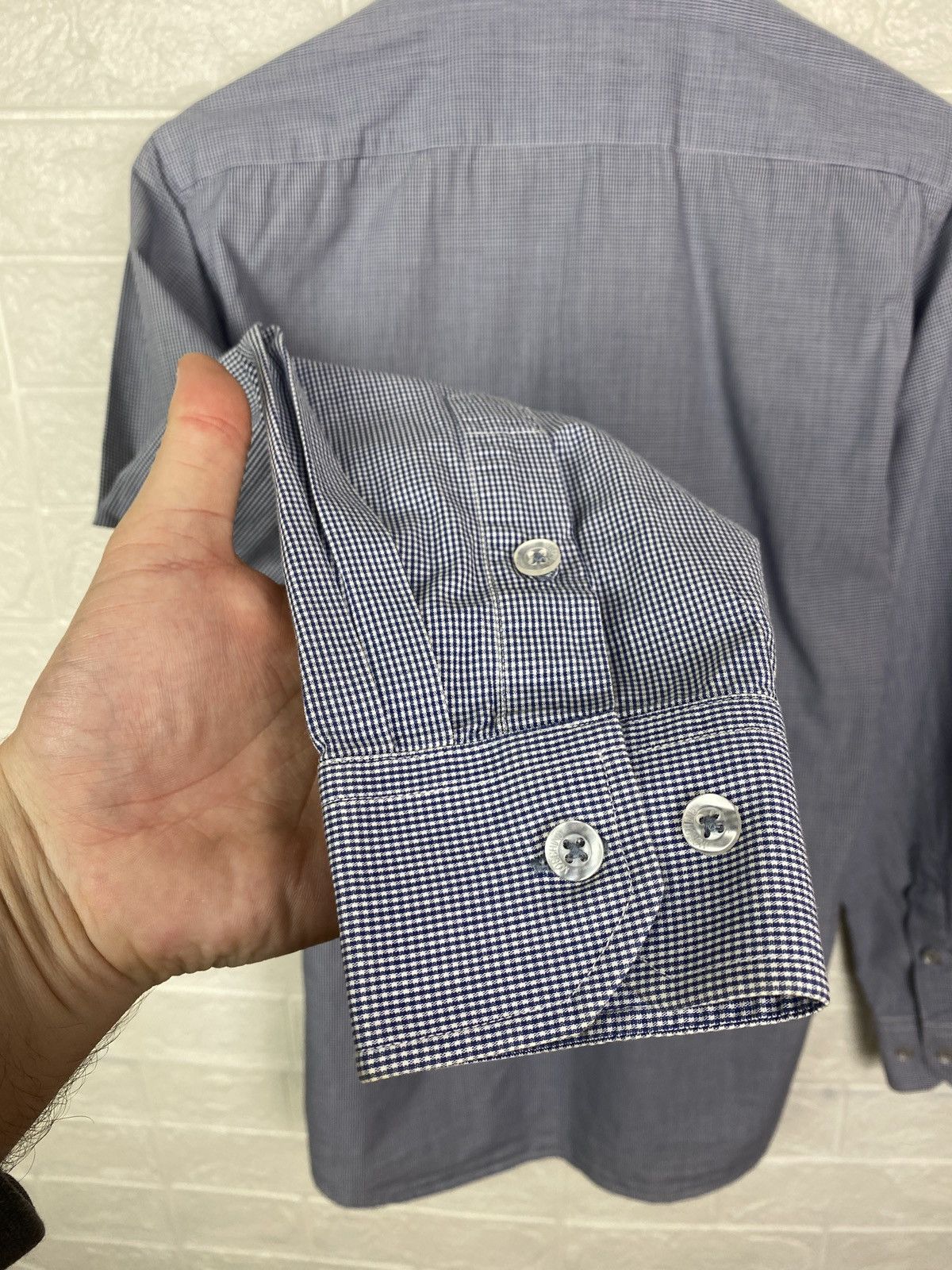 Moschino MOSCHINO BLUE BENGAL STRIPE HEART SHIRT Size US M / EU 48-50 / 2 - 12 Thumbnail