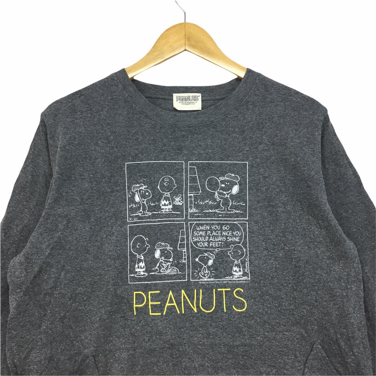 Peanuts Vtg PEANUTS Snoopy Crewneck Fleece Sweatshirt Big Logo Size L / US 10 / IT 46 - 2 Thumbnail