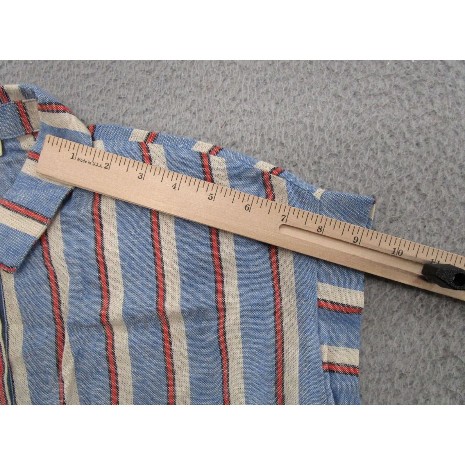 Vintage Monteau Shirt Dress Blue Striped Pockets Midi Linen Blend Size L Women’s Size L / US 10 / IT 46 - 6 Thumbnail