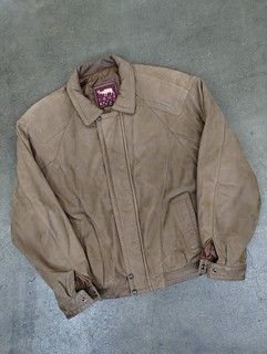 Vintage 90s Suede Leather Jacket True Breed Insulated Jacket Size XL