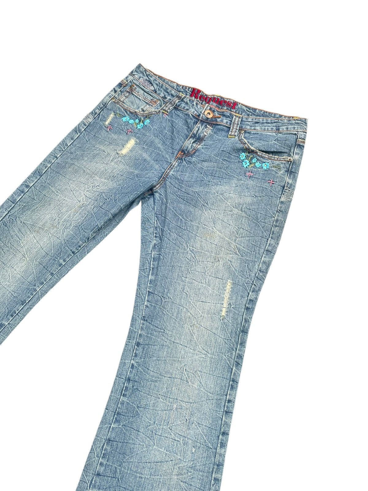 Designer × Request Jeans Request Flare Emboiderey Denim Size 36" / US 14 / IT 50 - 2 Thumbnail