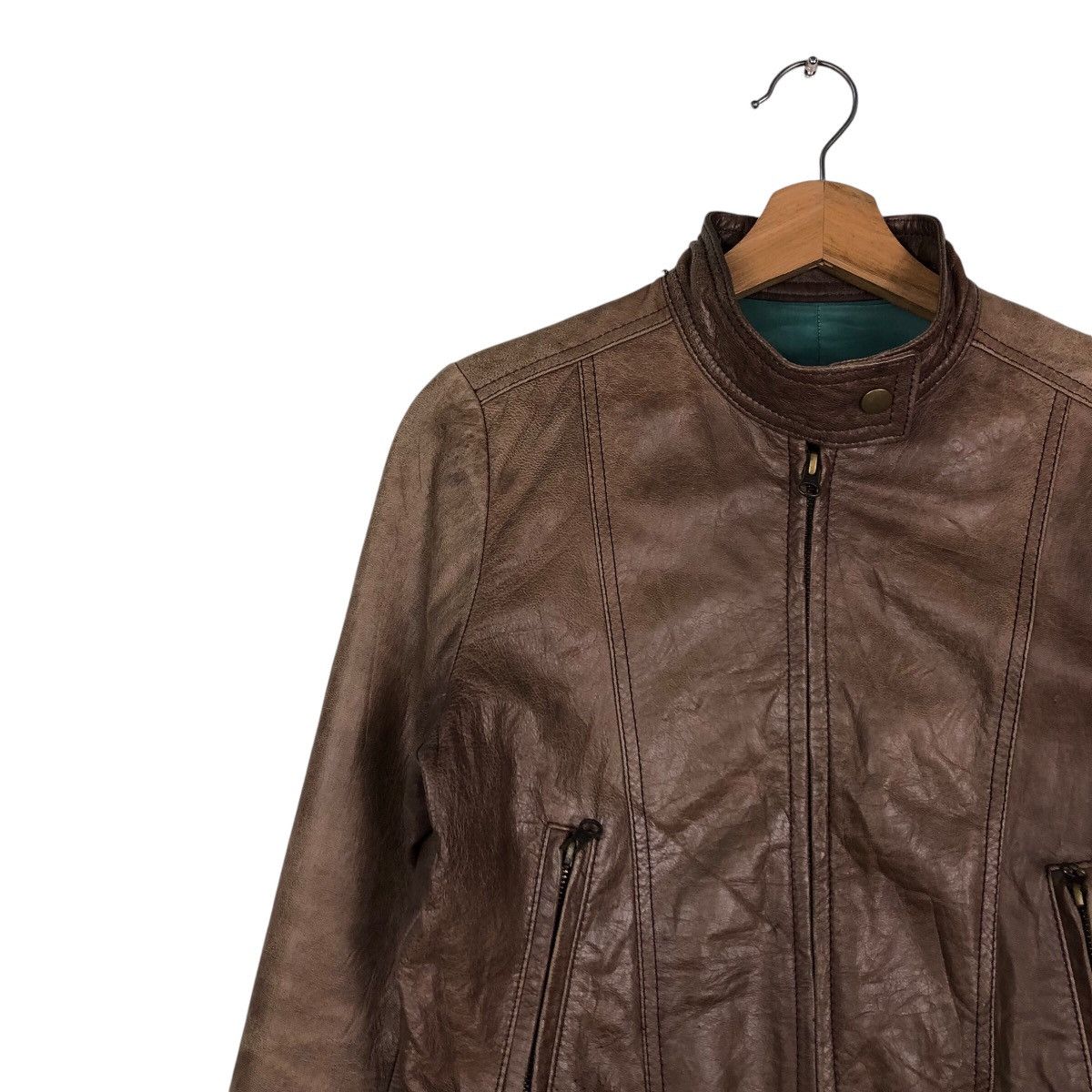 Japanese Brand 📌Vintage Cropped Biker Leather Jacket Milpano Issey Miyake Size US M / EU 48-50 / 2 - 8 Thumbnail