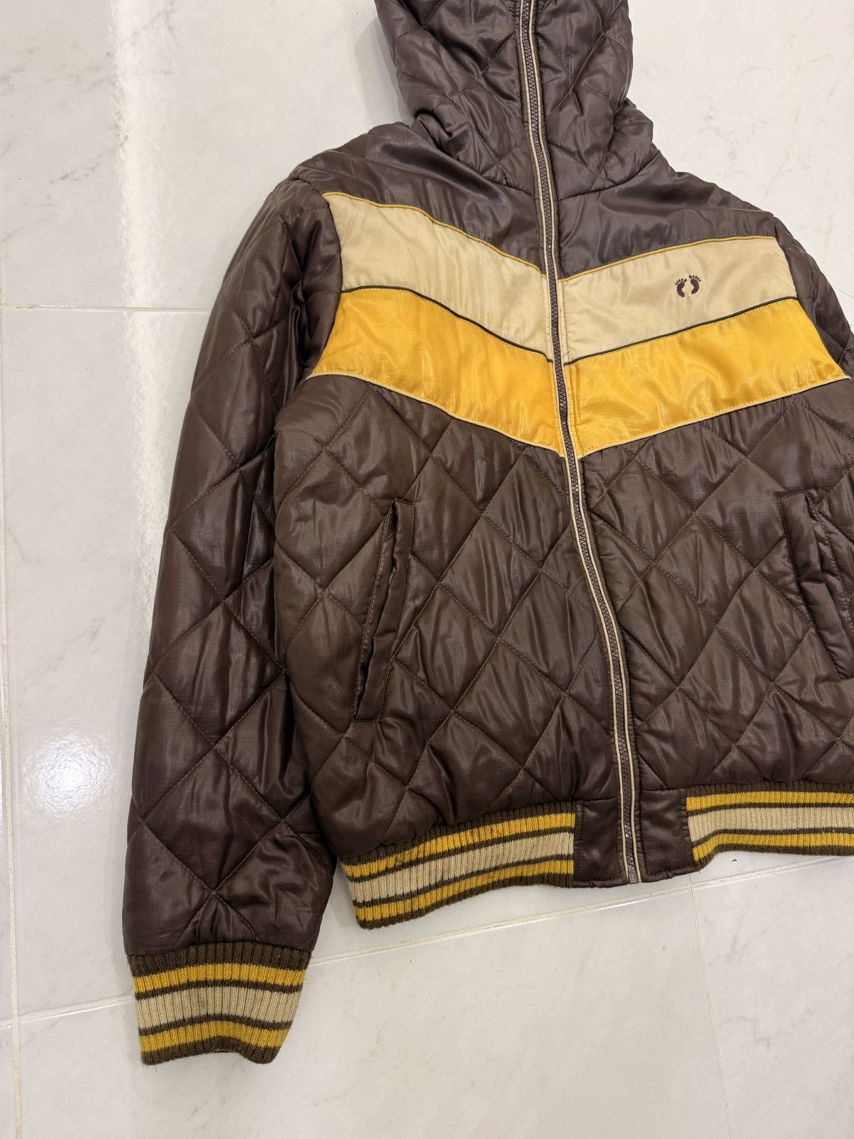 Hang Ten Vintage 90s HANG TEN Fullzip Hoodie Like Bape Quilted Jacket Size US L / EU 52-54 / 3 - 3 Thumbnail
