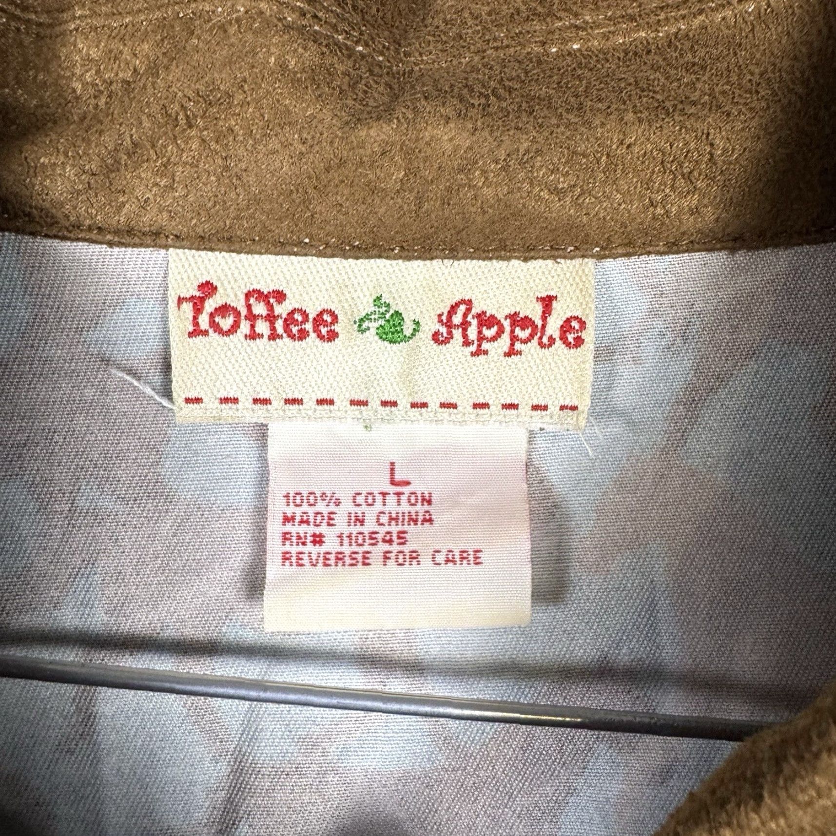 Apple Toffee Apple Jacket Women's L Canvas Horse Faux Leather Equestrian Western Cowgirl Horse Pattern Button Closure Casual Travel Fall Winter Spring Blue Size L / US 10 / IT 46 - 4 Thumbnail