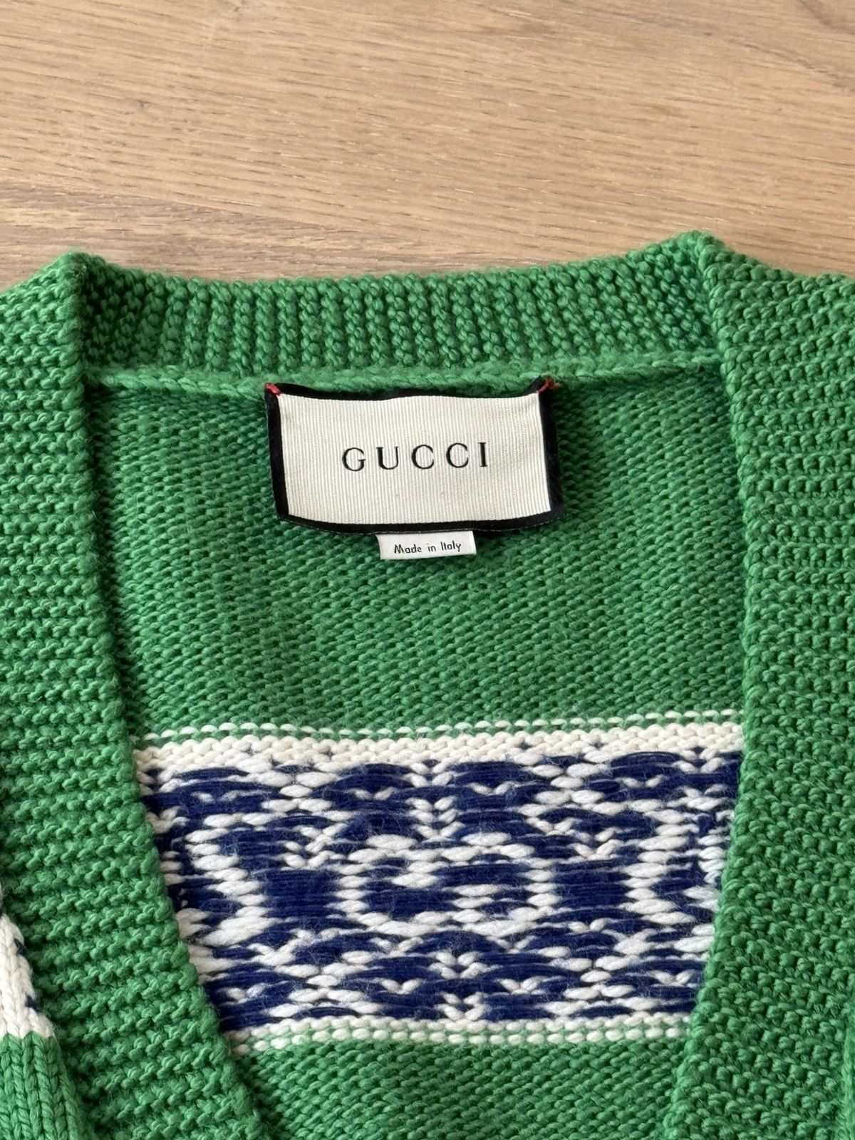 Gucci Gucci Green Lyre Stripe Cardigan Size US XL / EU 56 / 4 - 2 Thumbnail