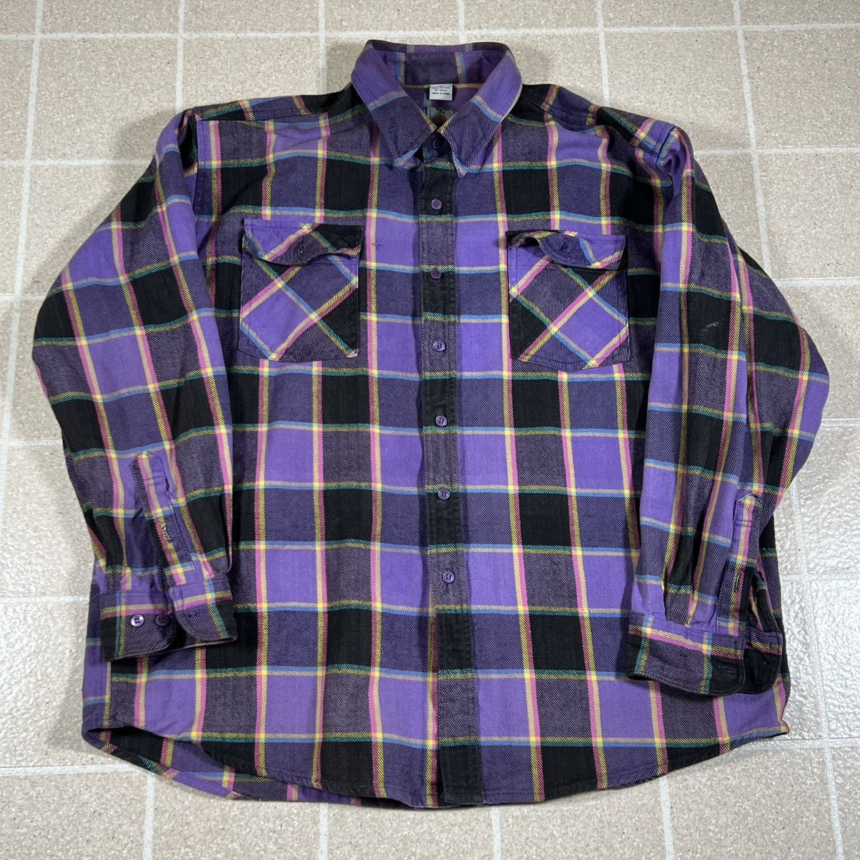 Other Rancho Santa Fe Flannel Purple Plaid Button Up Shirt Sz L Size US XL / EU 56 / 4 - 1 Thumbnail