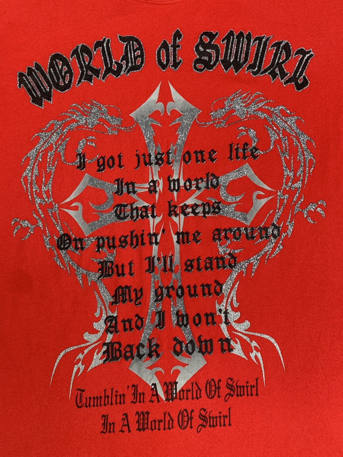 Japanese Brand y2k Sirmione Japan Red Cross Dragon Poem Graphic Top Size L / US 10 / IT 46 - 3 Thumbnail