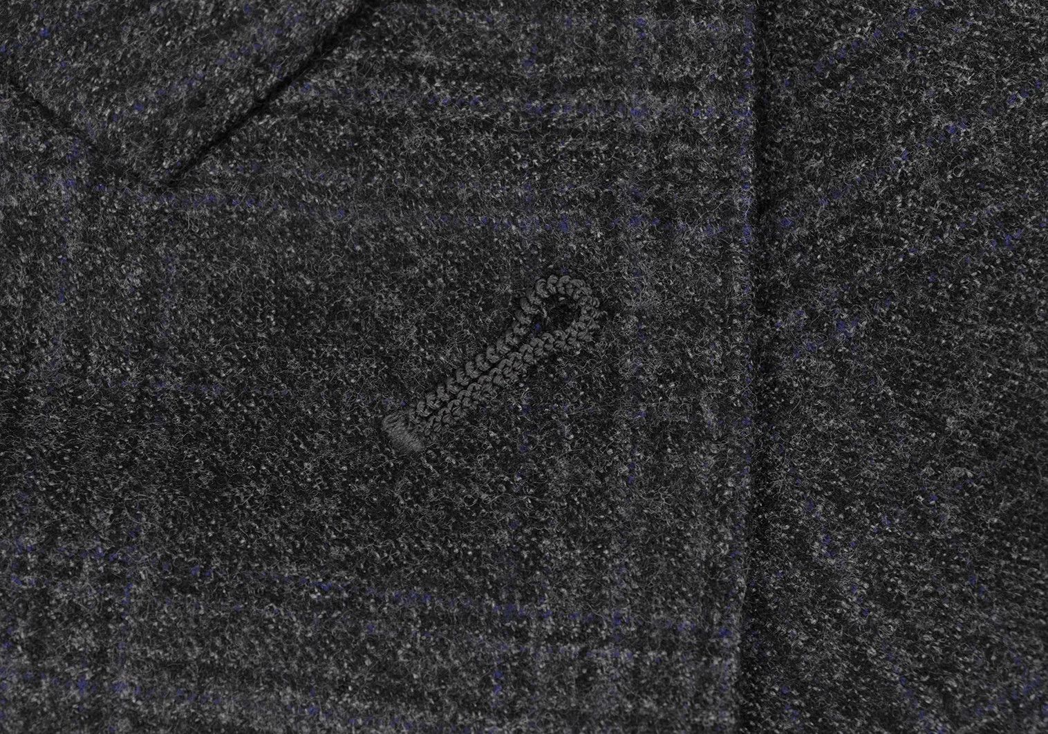 Armani Collezioni Wool Glen Check Peak Lapel Double Jacket in Charcoal Navy Size US XXS / EU 40 - 4 Thumbnail