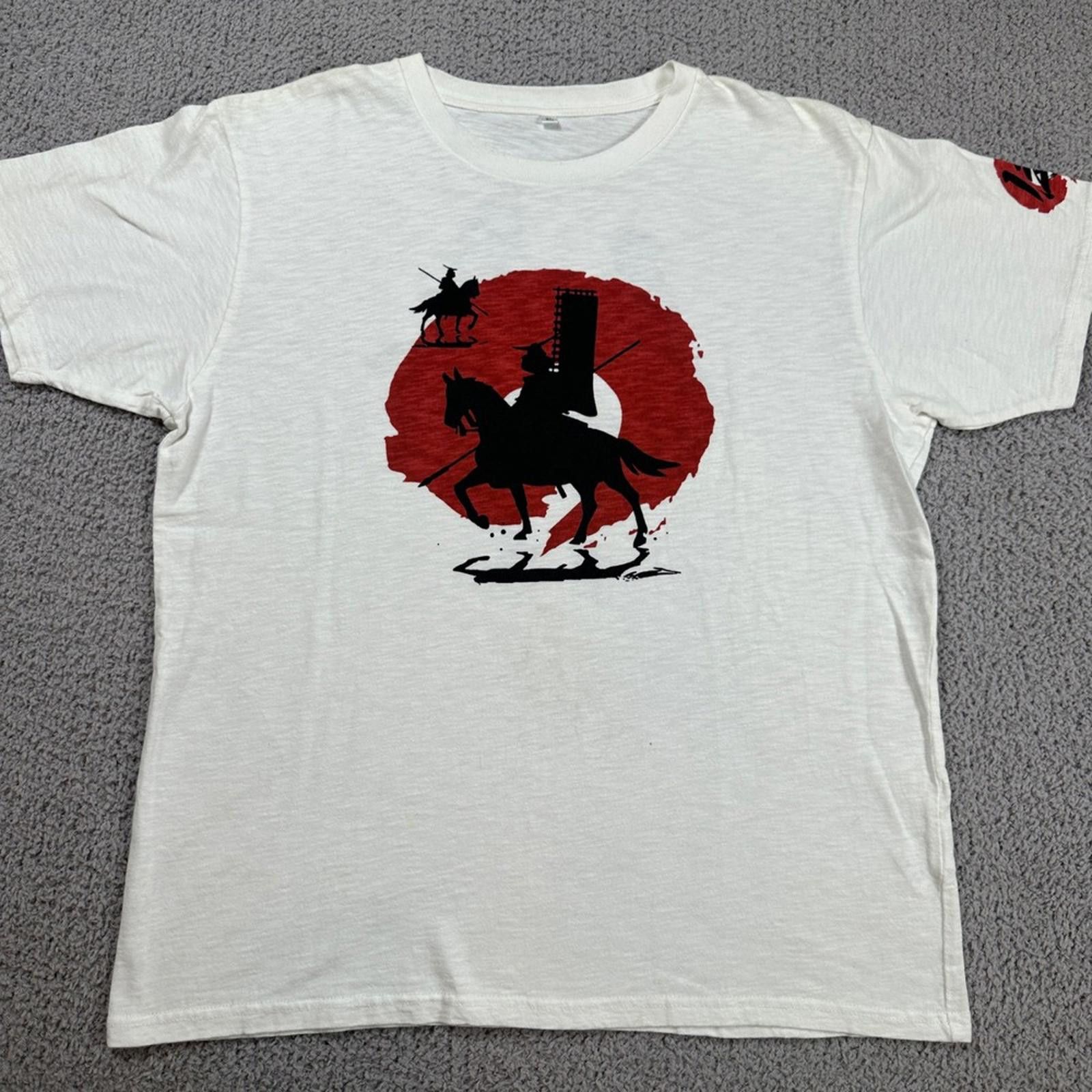Other Samurai Graphic T-Shirt Mens XL White Kanji Japanese Warrior Size US XL / EU 56 / 4 - 1 Thumbnail