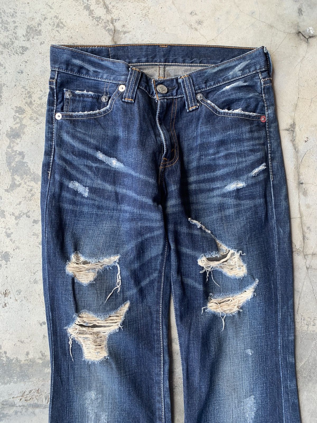 Levi's Hot 🔥 Flare Levi’s Lot 708 Distressed Jeans.. Size US 30 / EU 46 - 10 Thumbnail