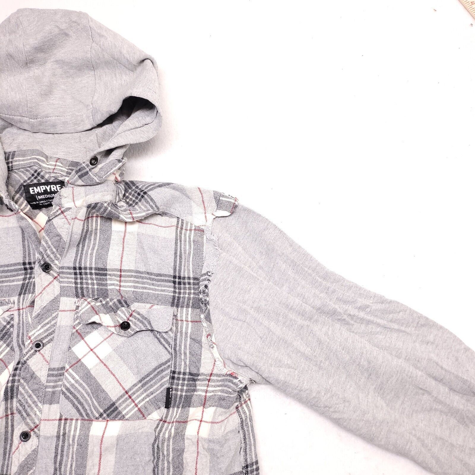 Empyre Empyre Casual Long Sleeve Hoodie Mens Size M Gray Plaid Size US M / EU 48-50 / 2 - 5 Thumbnail
