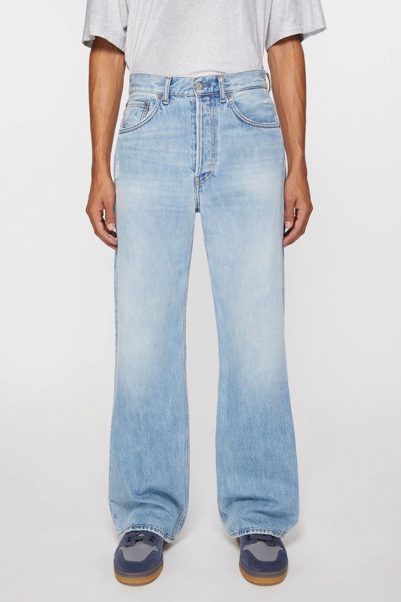 Acne Studios Acne Studios 2021M Light Blue Wash Wide Leg Jeans 31/30 Size US 31 - 1 Thumbnail